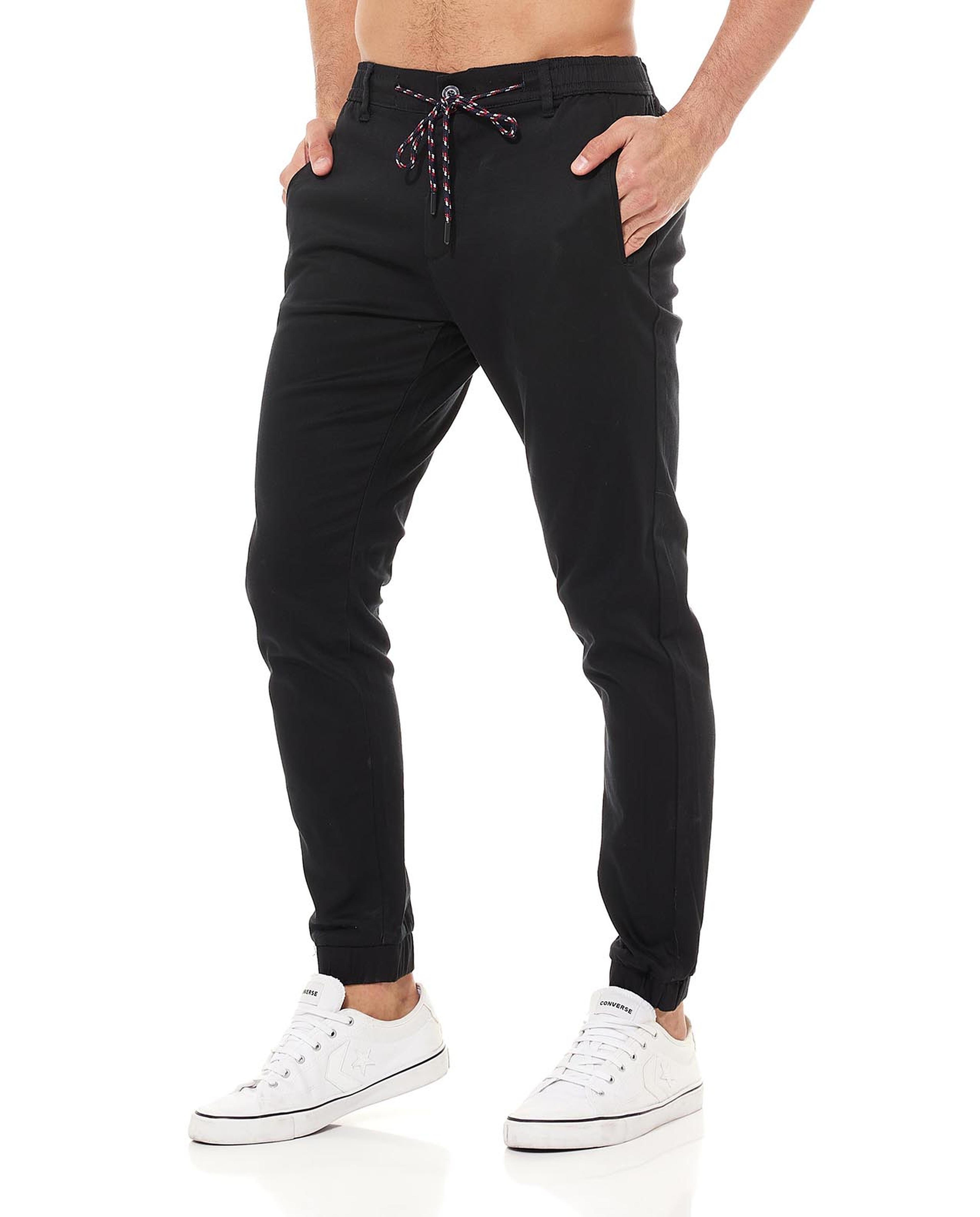 Solid Jogger Pants with Drawstring Waist