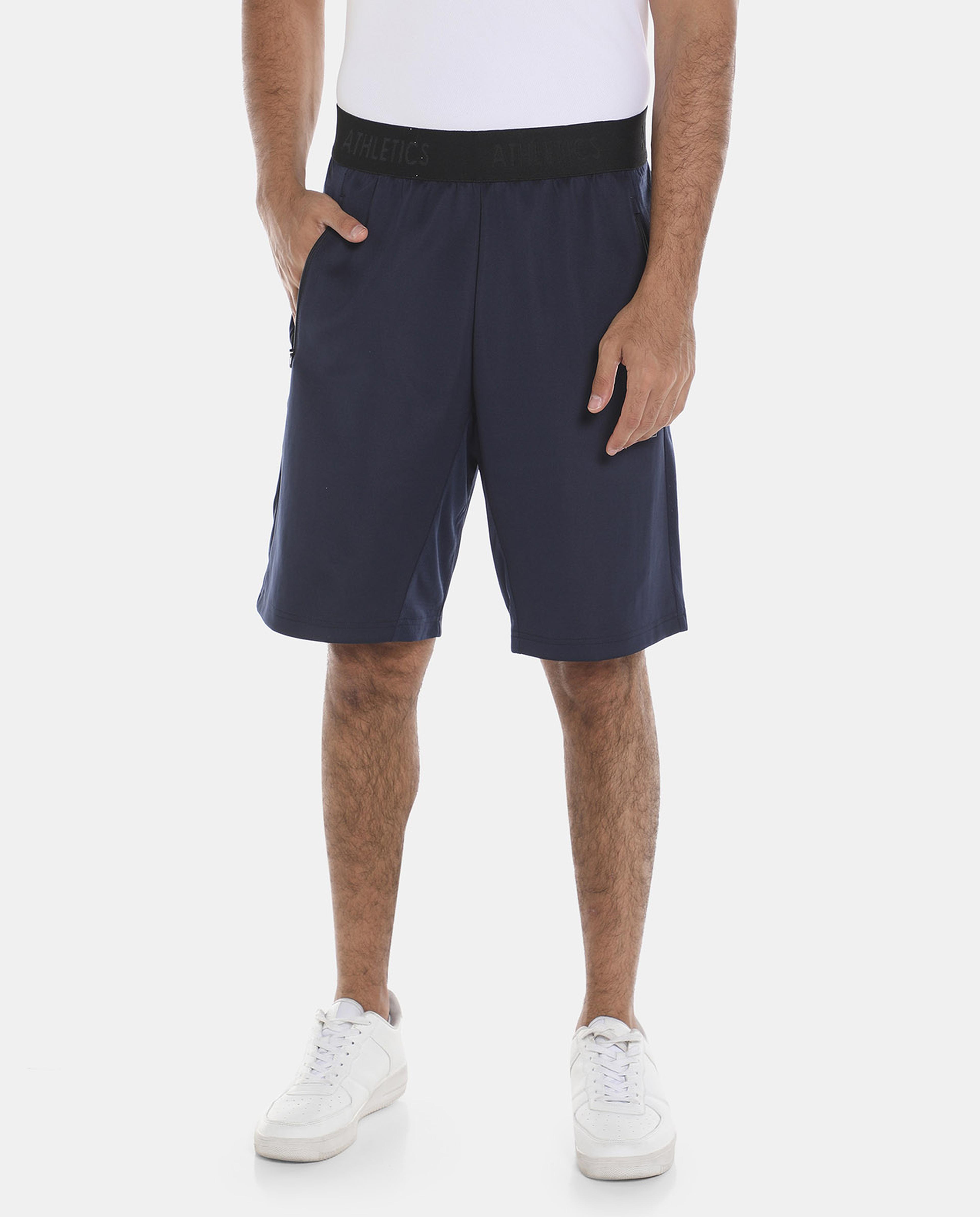 R&B Blue Regular Fit Activewear Shorts