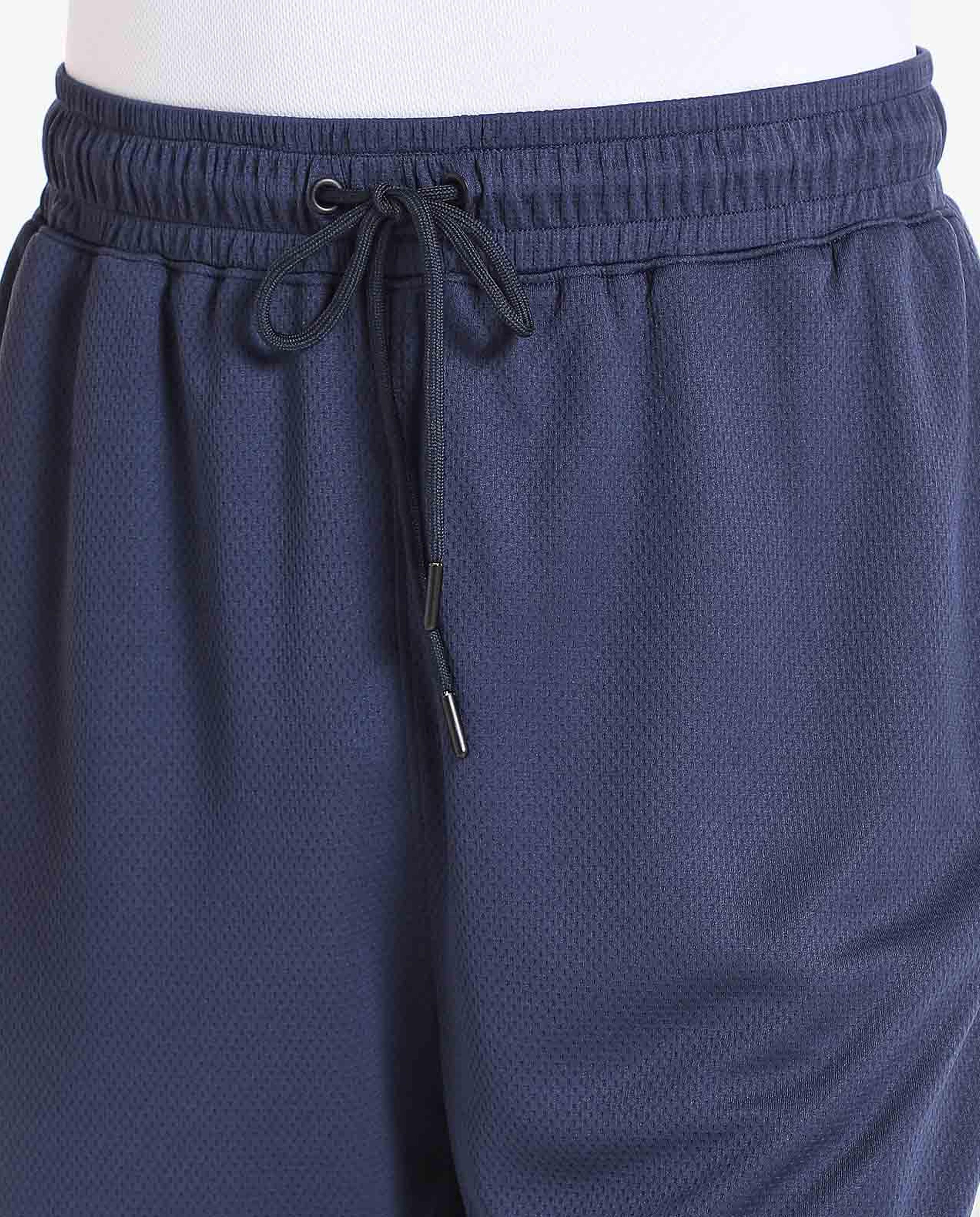 Blue knee length shorts on sale