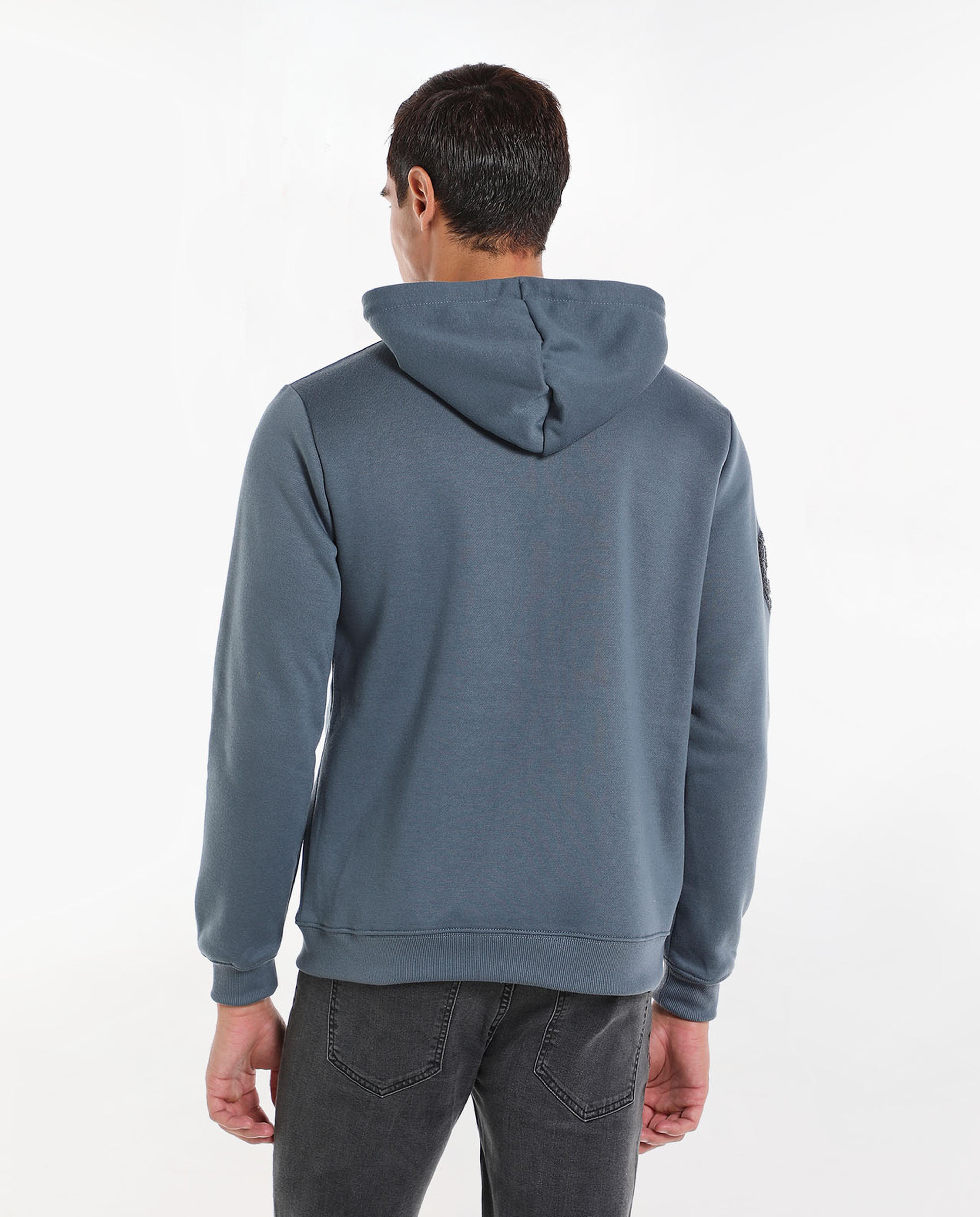 Printed Sweatshirt with Hood and Long Sleeves