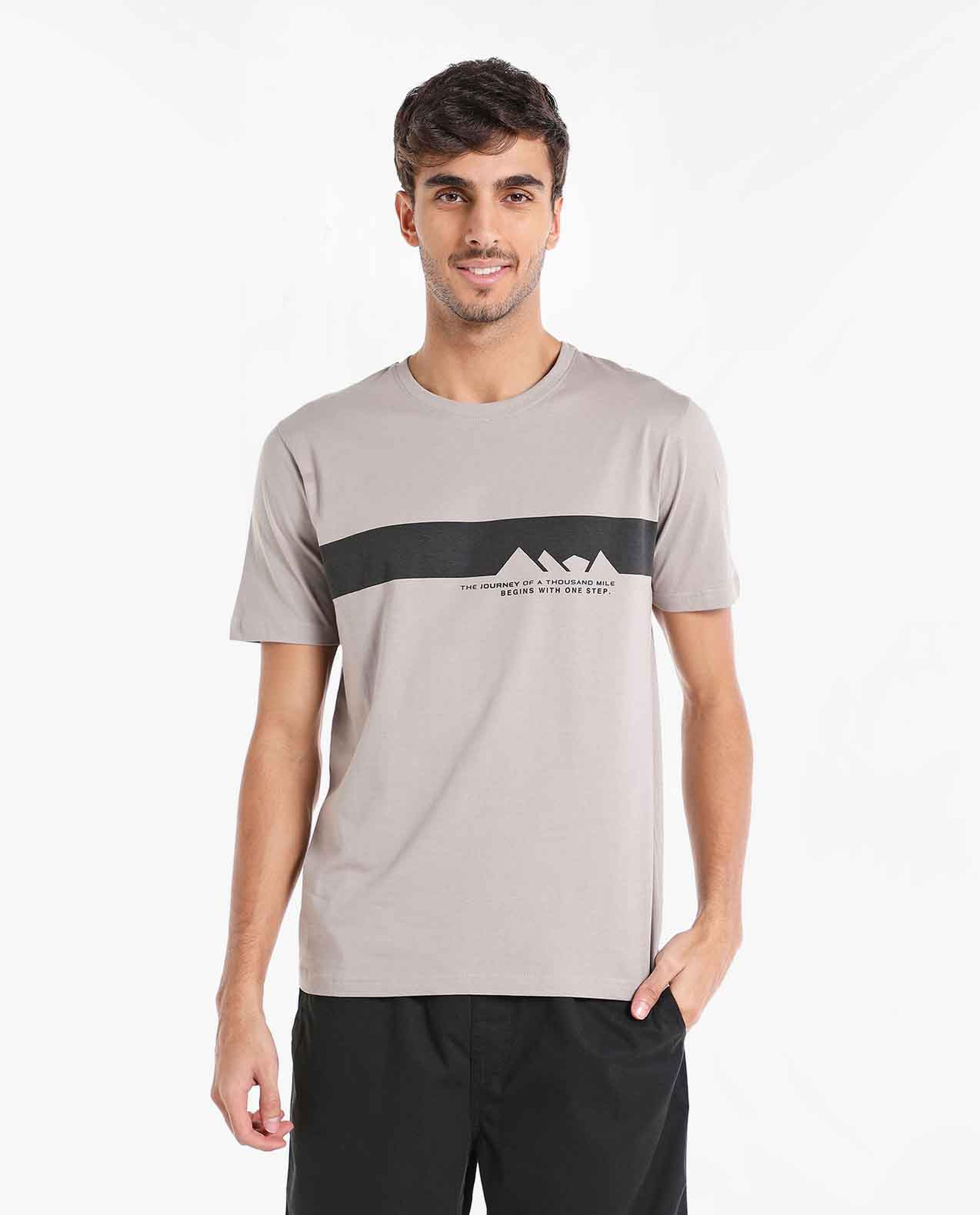 Striped T-Shirt with Round Neck and Short Sleeves