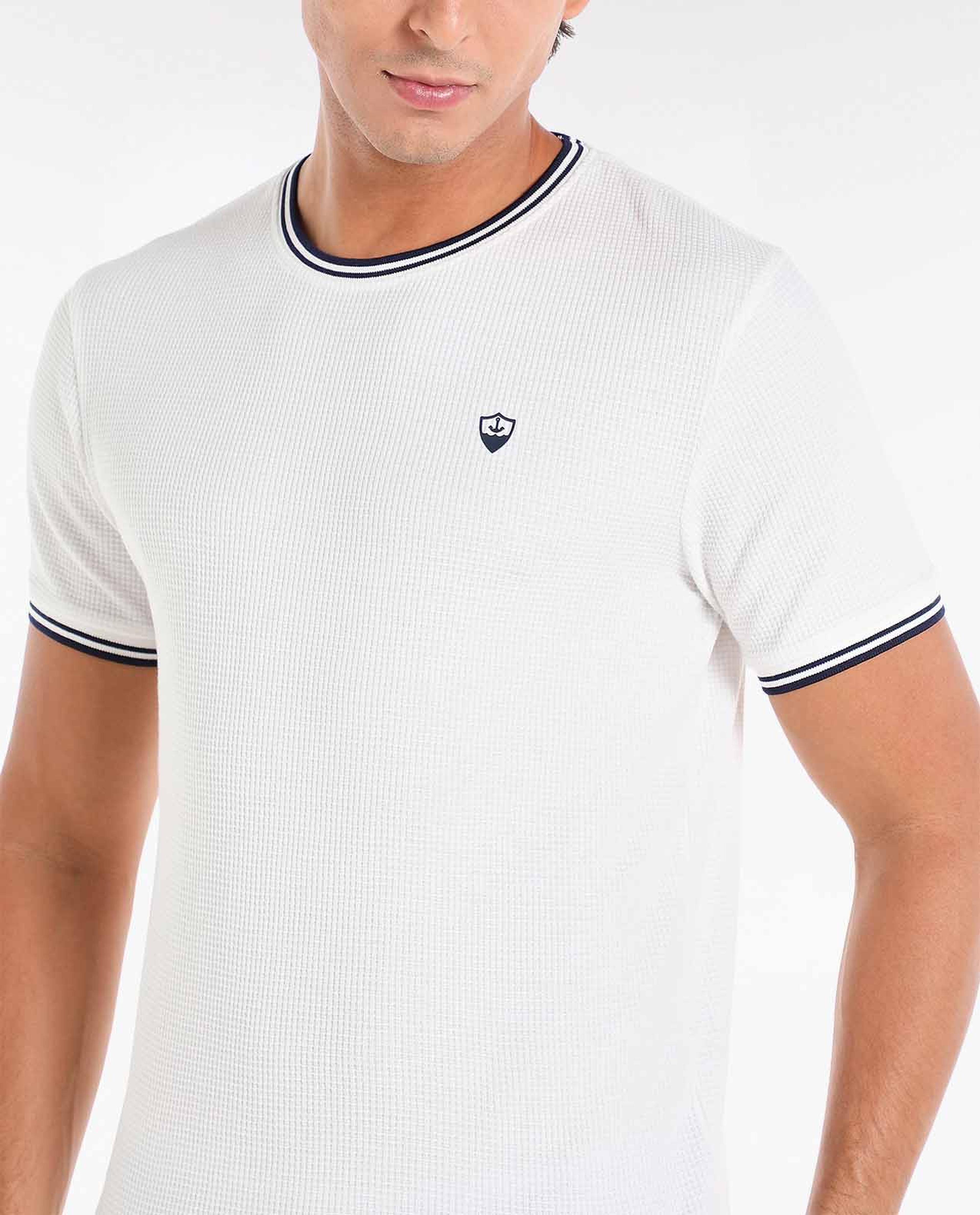 Solid T-Shirt with Polo Collar and Short Sleeves