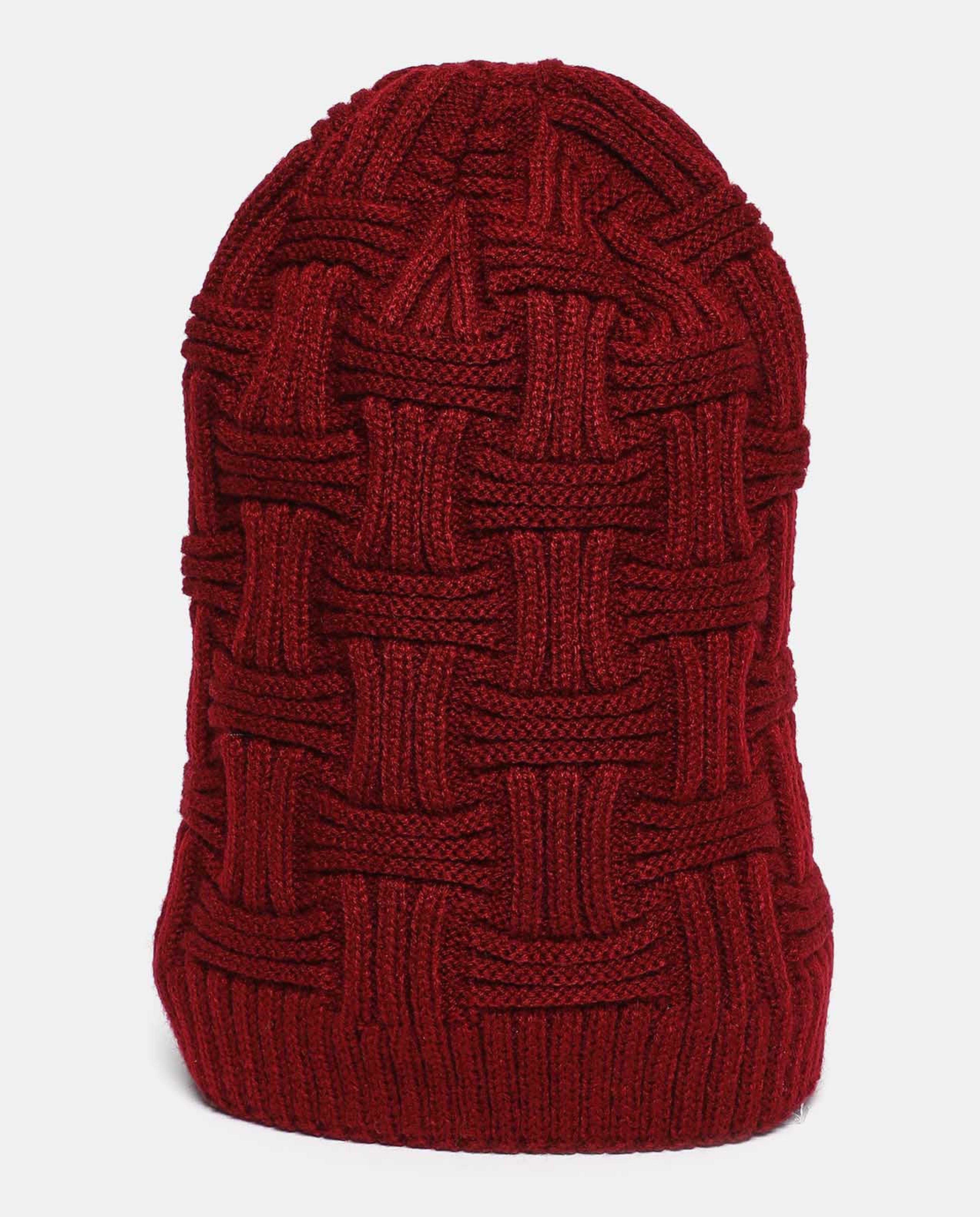 Self Design Knitted Beanie Cap