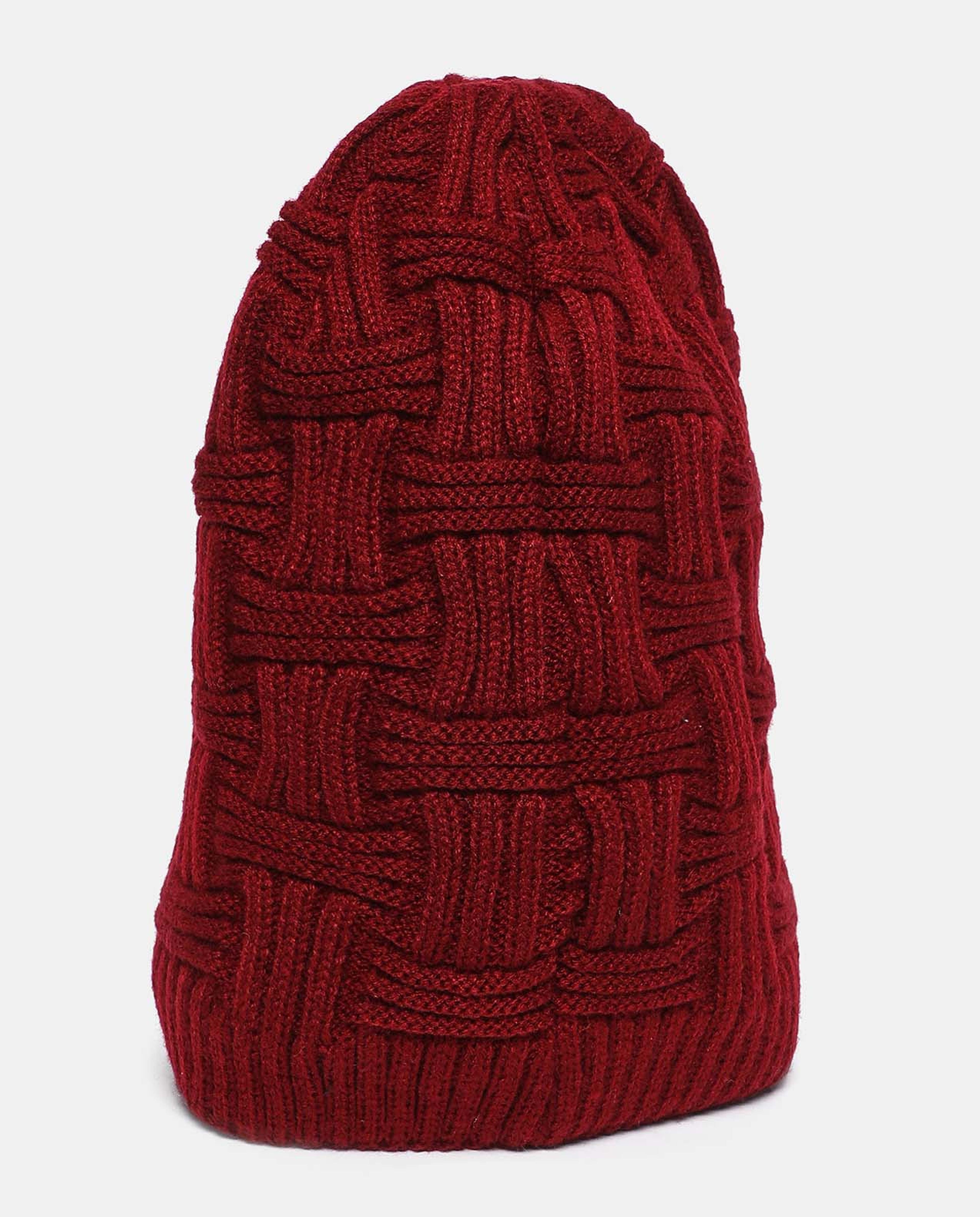 Self Design Knitted Beanie Cap
