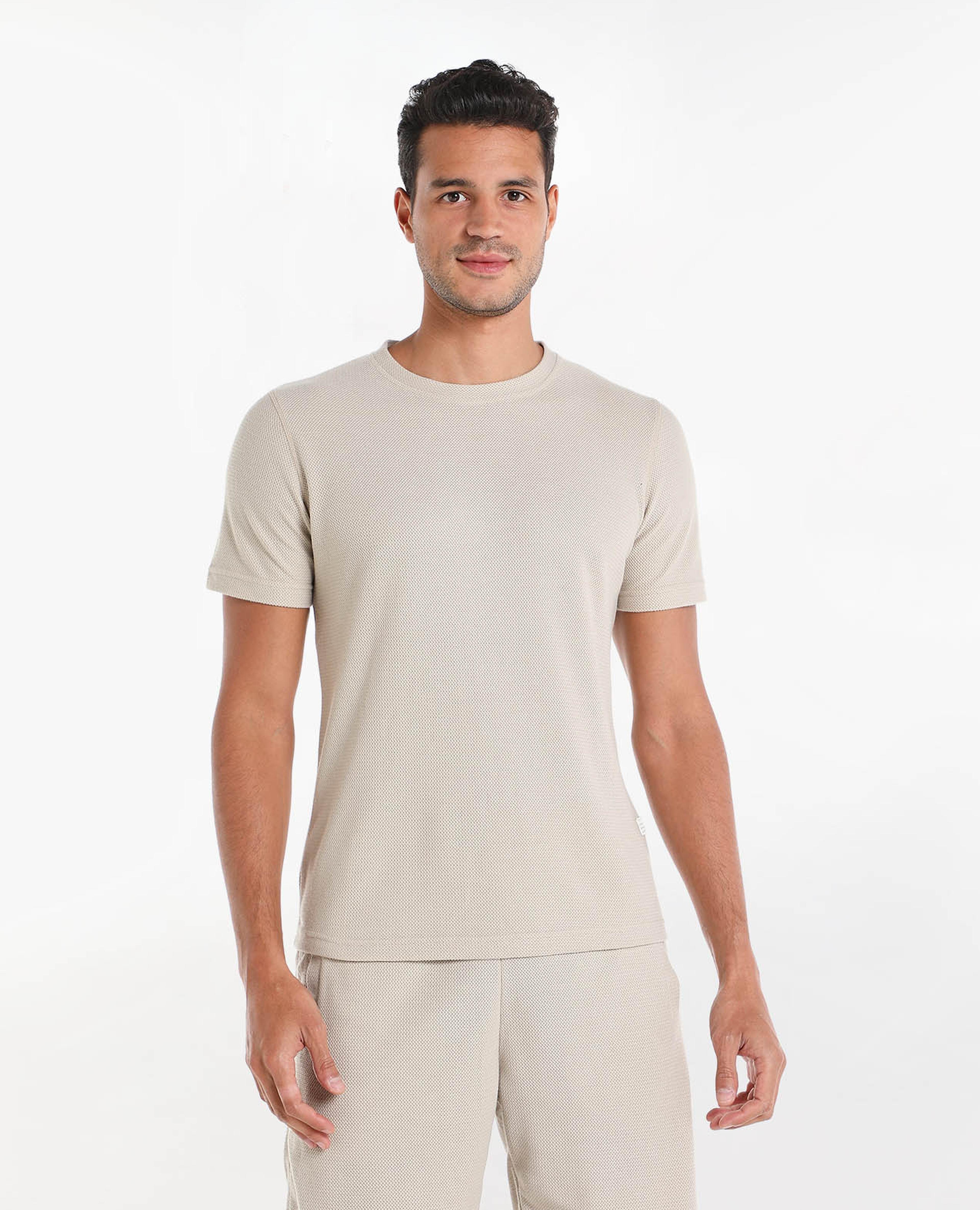 Solid T-Shirt with Round Neck