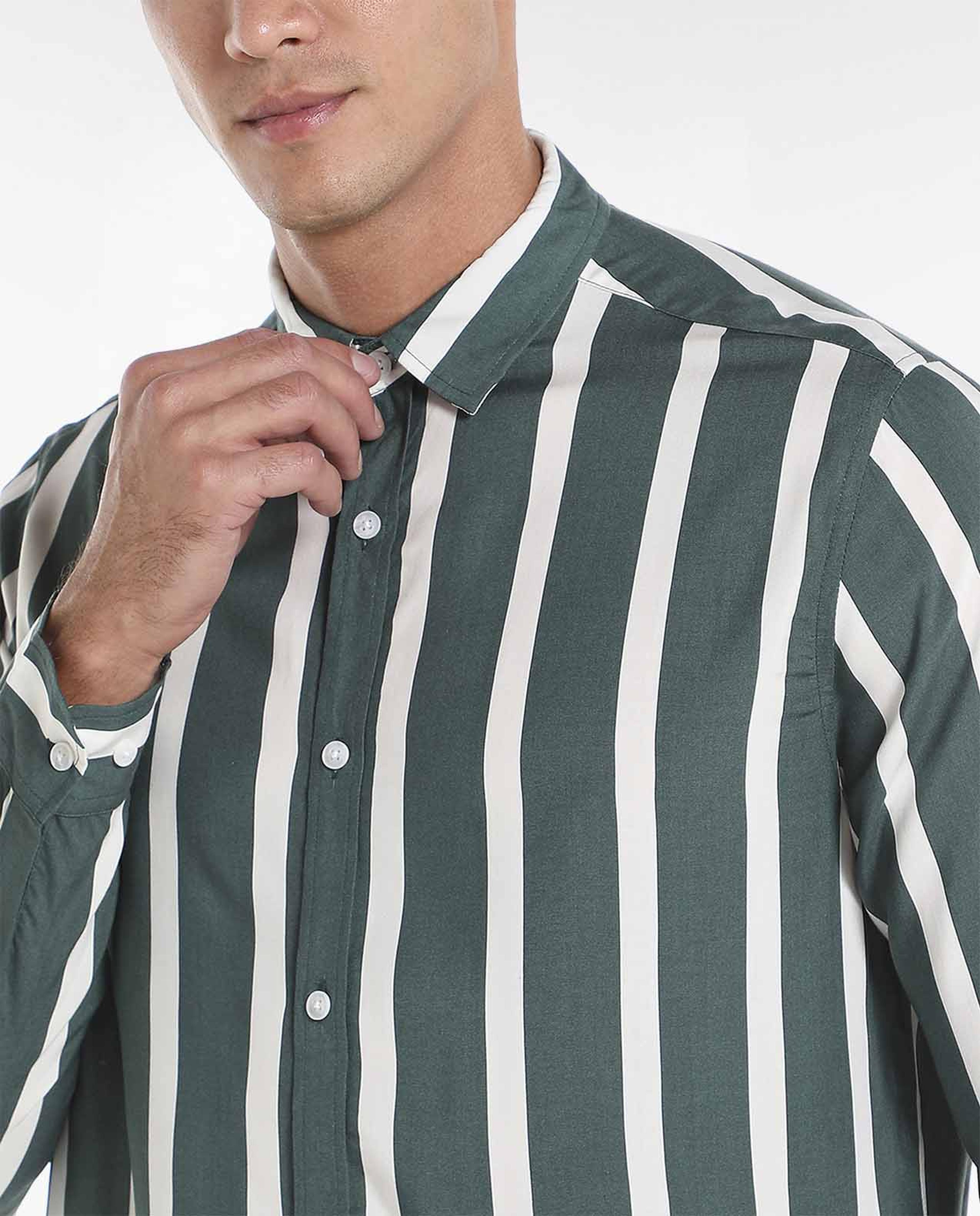 Striped Casual Shirt with Long Sleeves