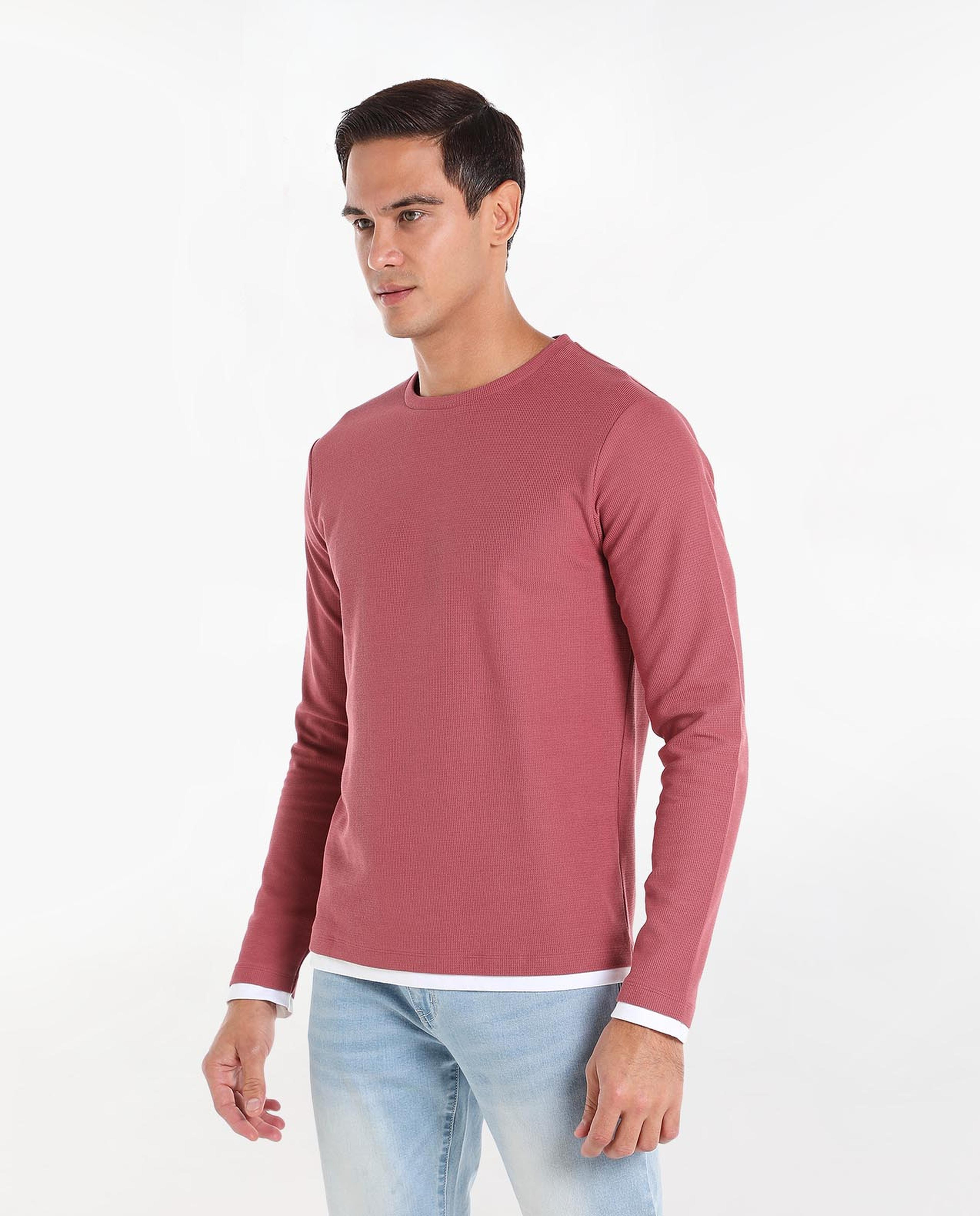 Tipped T-Shirt with Long Sleeves