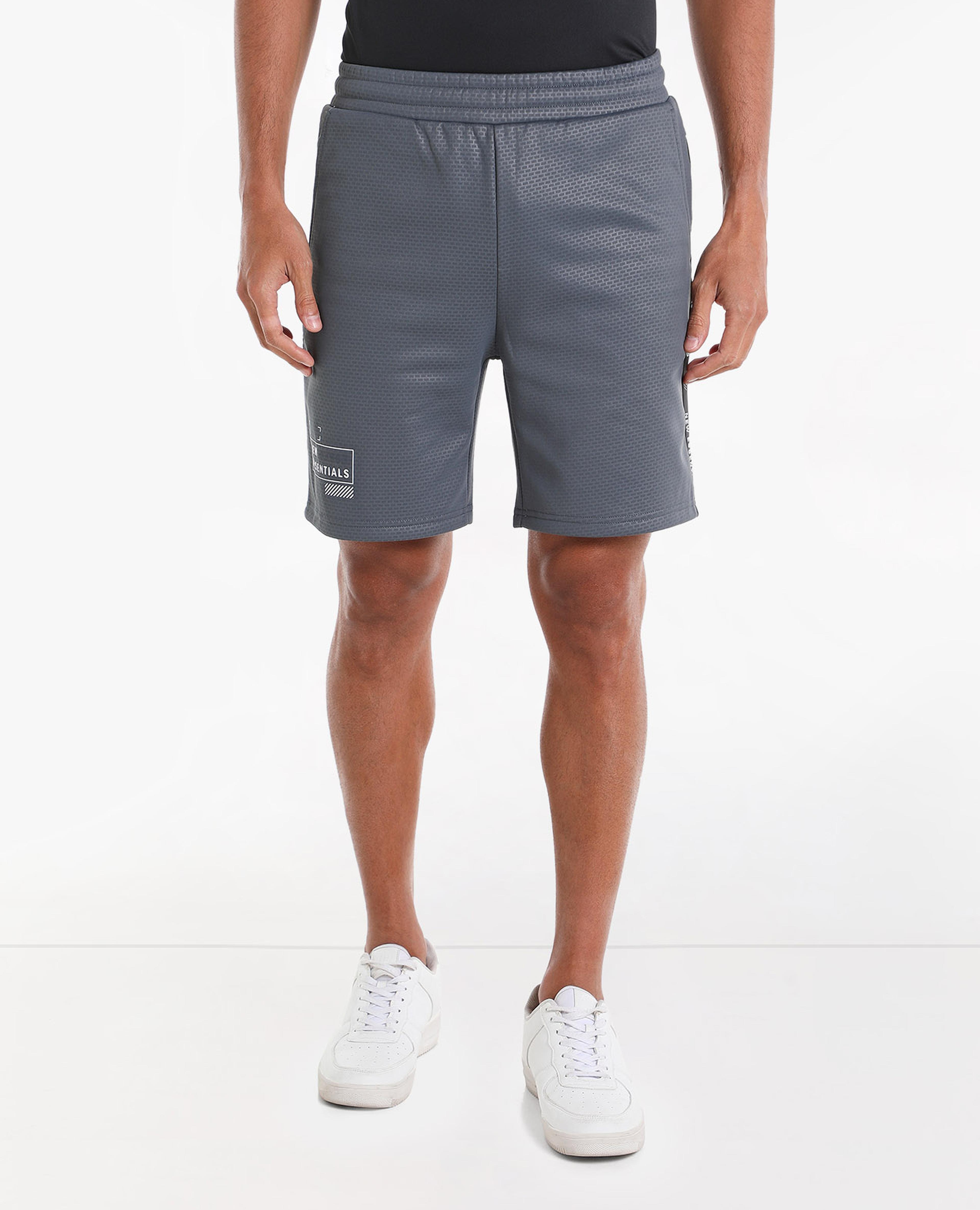 Solid Shorts with Drawstring Closure
