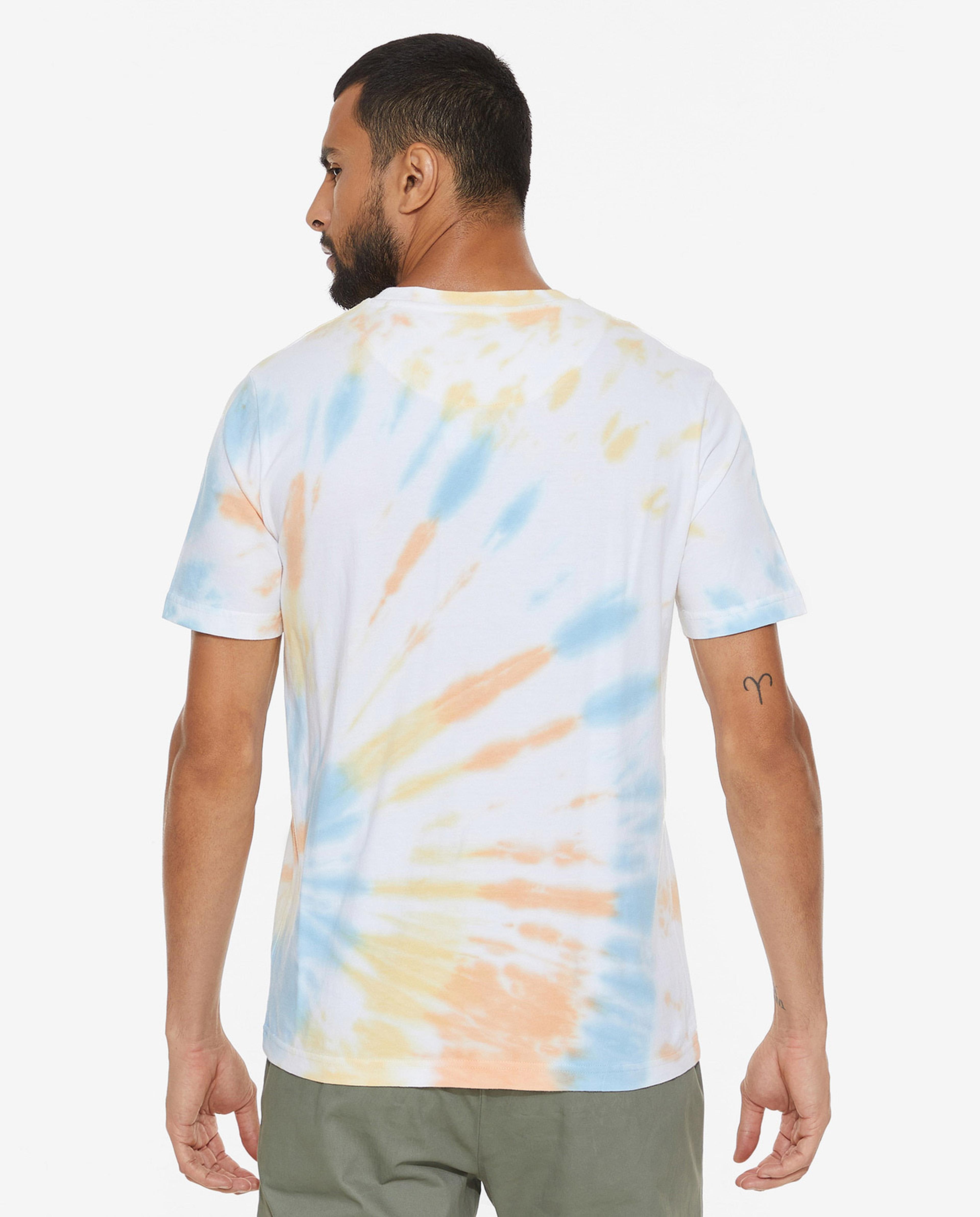 Tie and Dye T-Shirt with Crew Neck and Short Sleeves