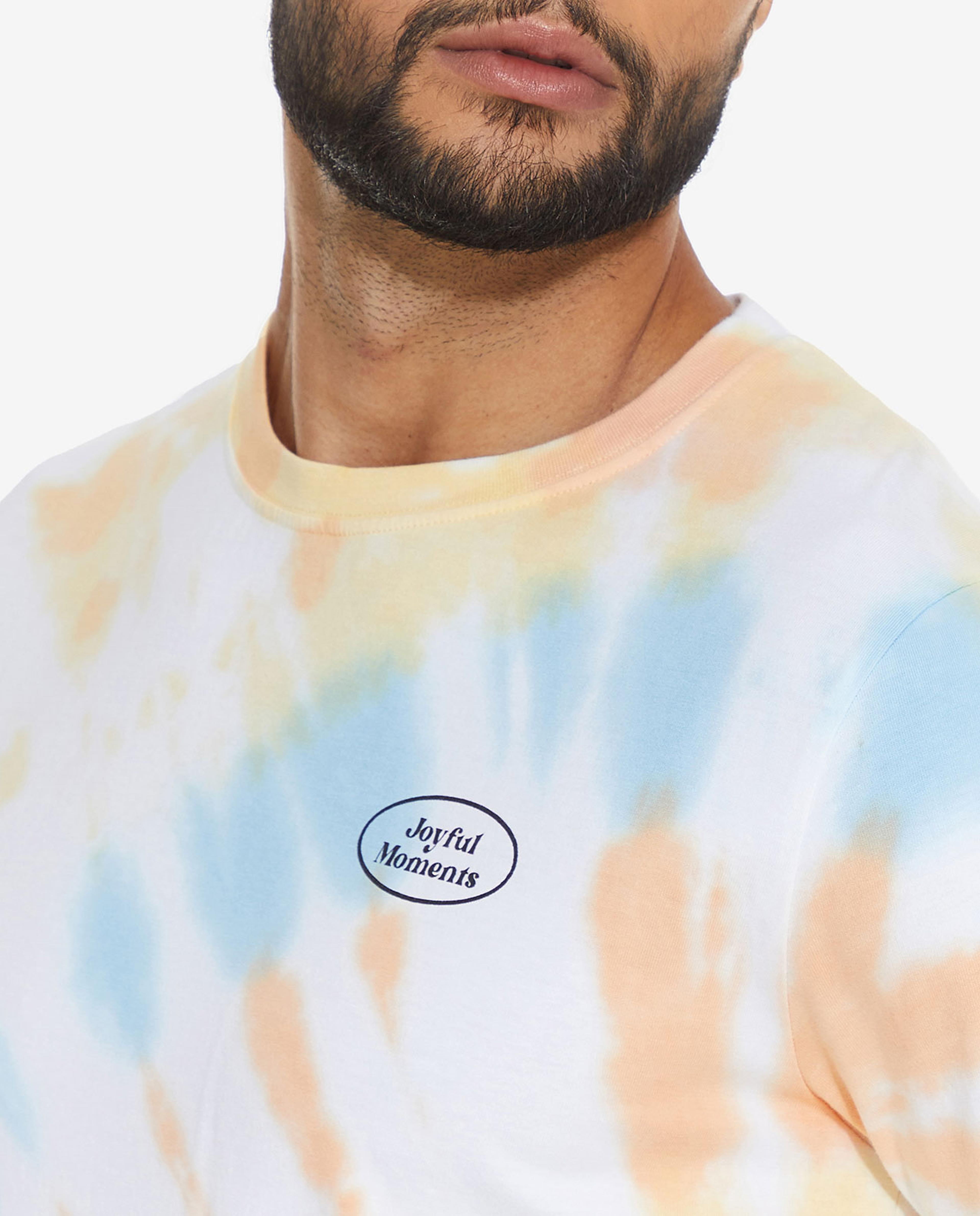 Tie and Dye T-Shirt with Crew Neck and Short Sleeves