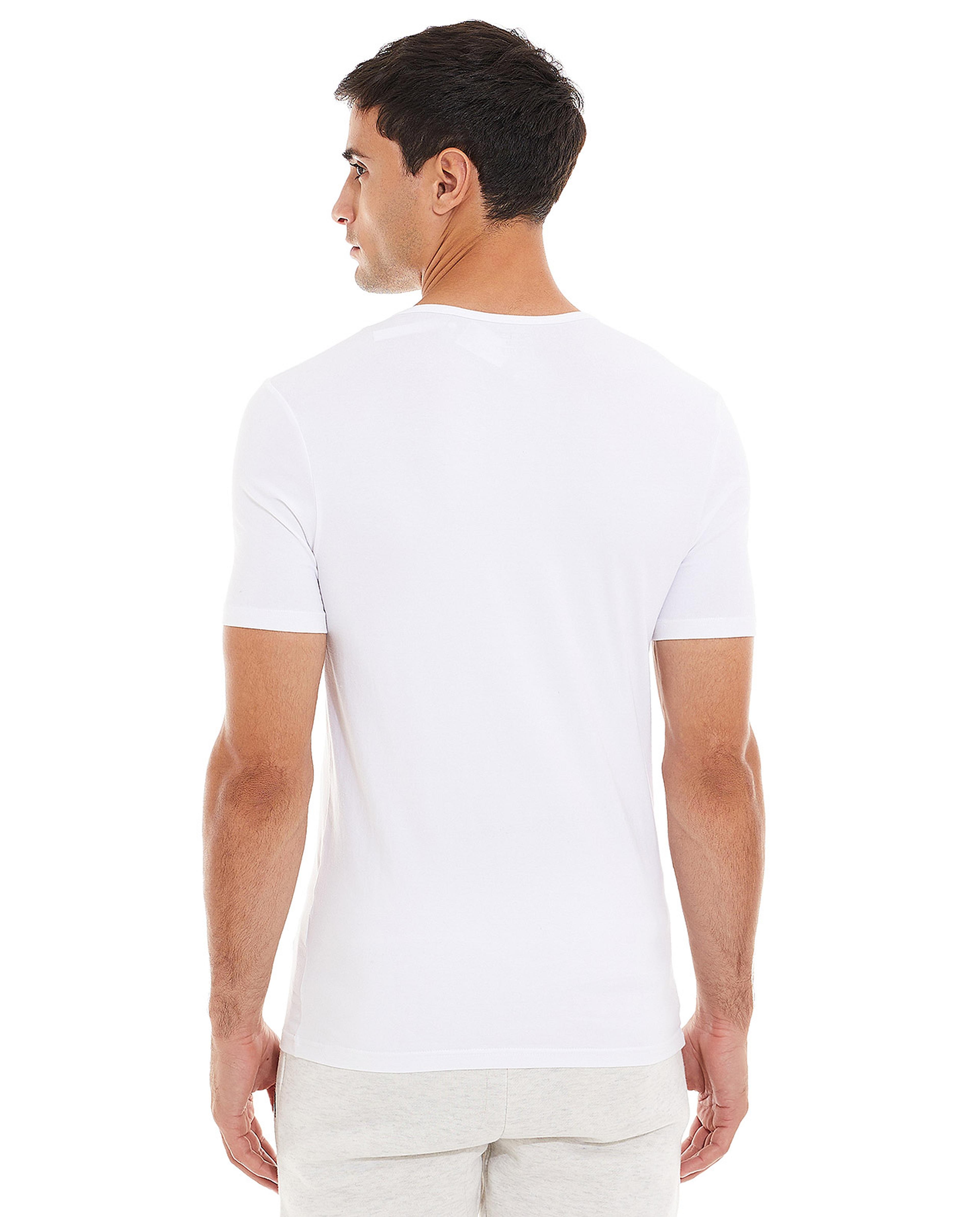 Solid T-Shirt with V-Neck and Short Sleeves