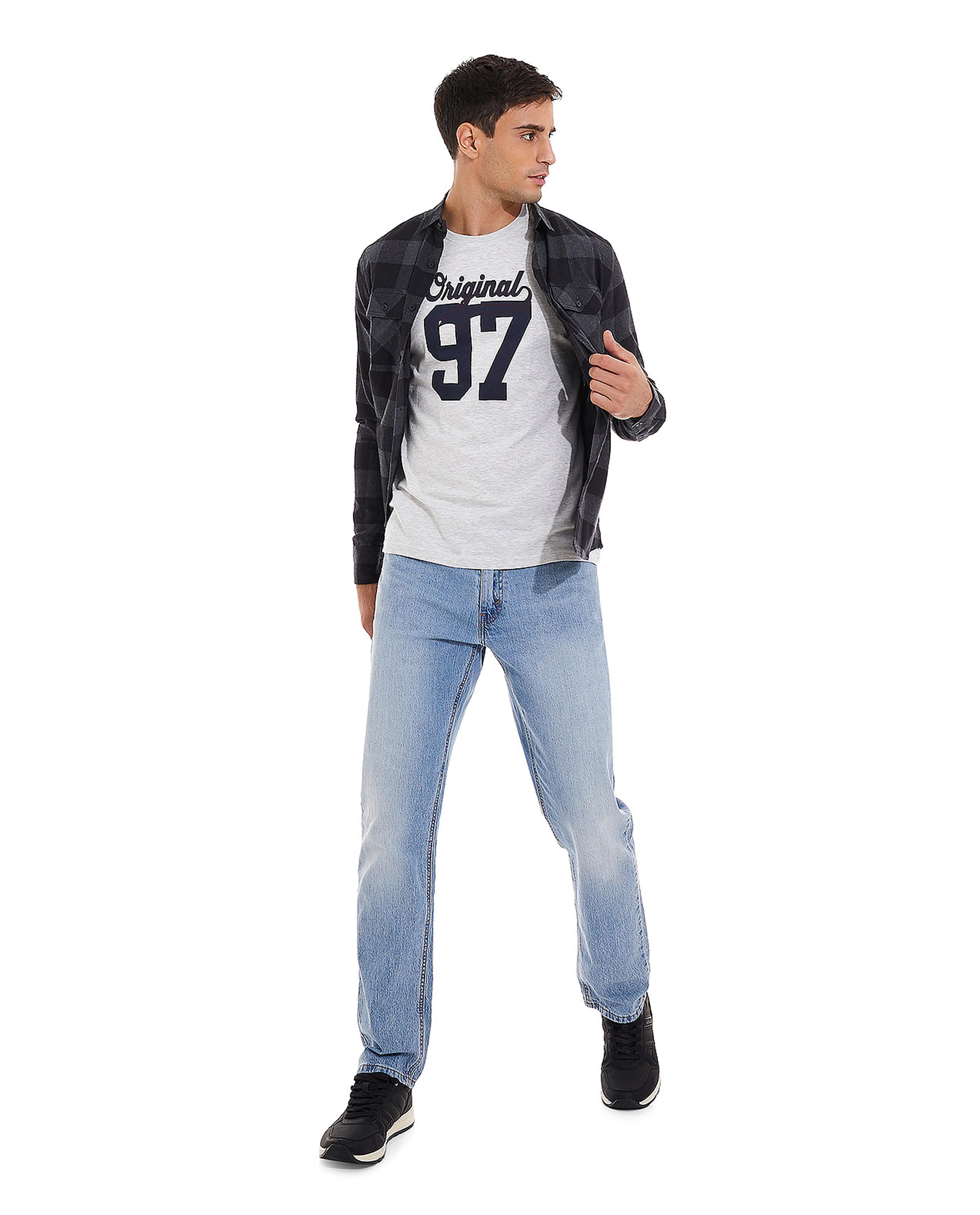 Checkered Shirt with Classic Collar and Long Sleeves