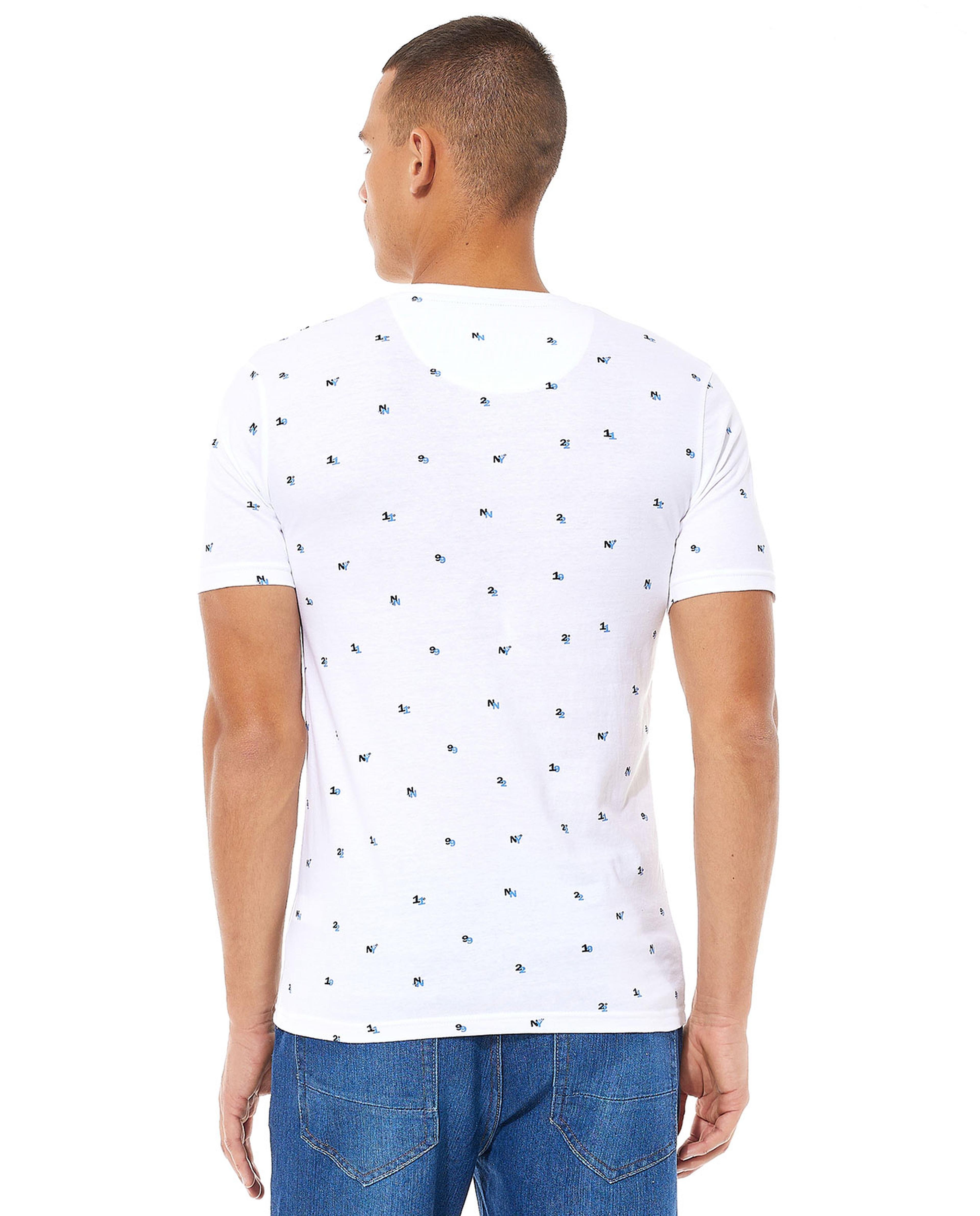 Printed T-Shirt with Crew Neck and Short Sleeves