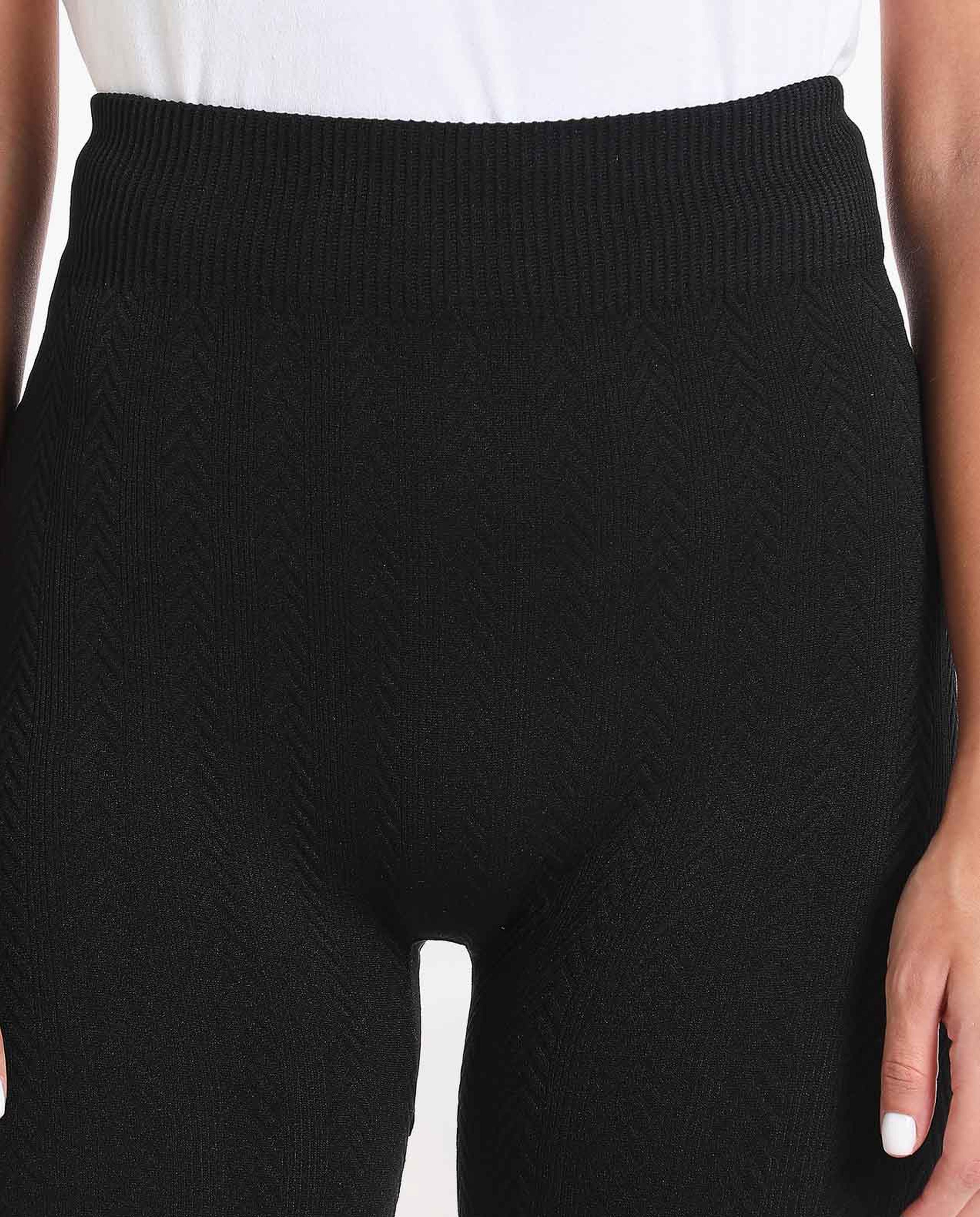 Solid Leggings with Elasticated Waist