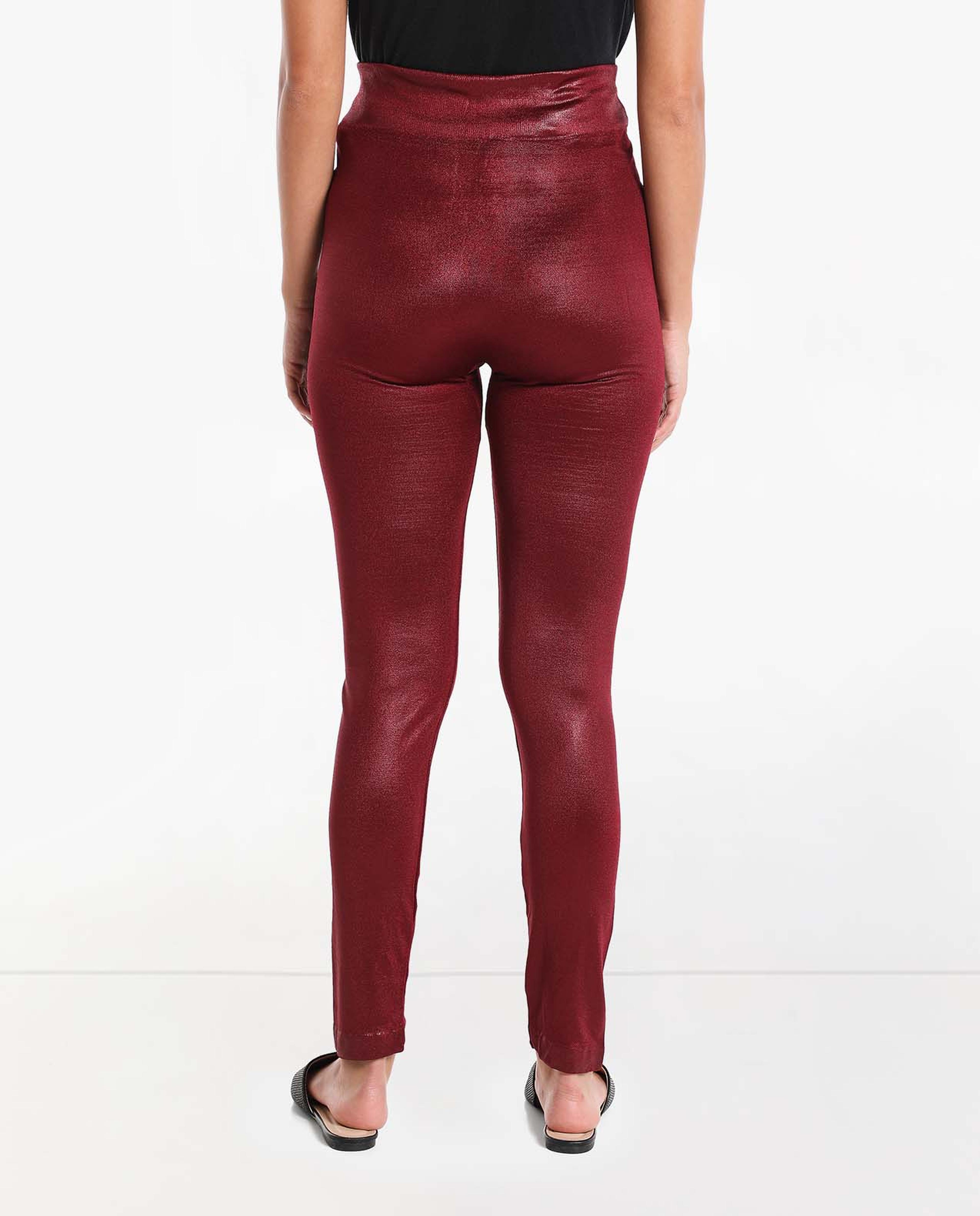 Solid Leggings with Elasticated Waist