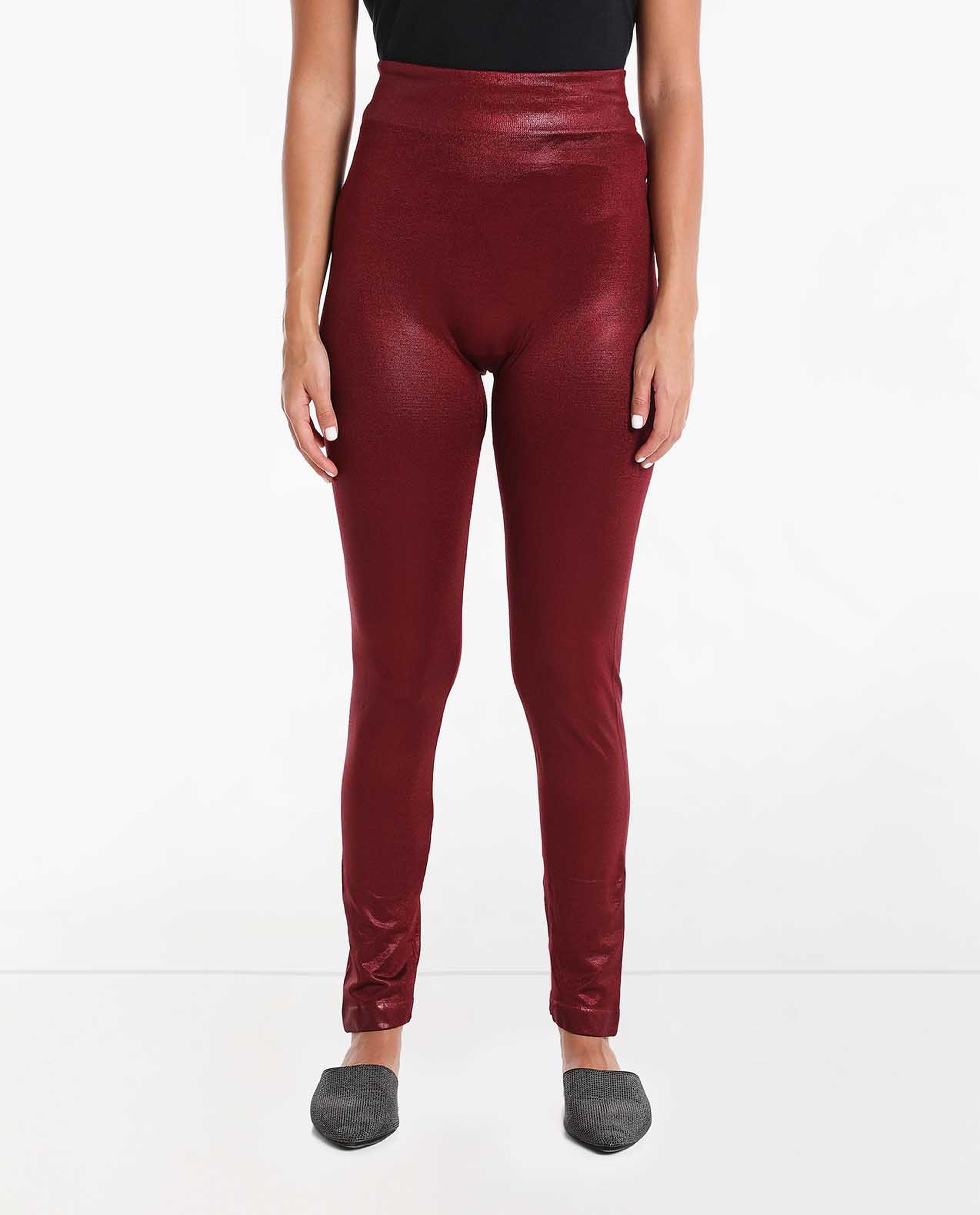 Solid Leggings with Elasticated Waist