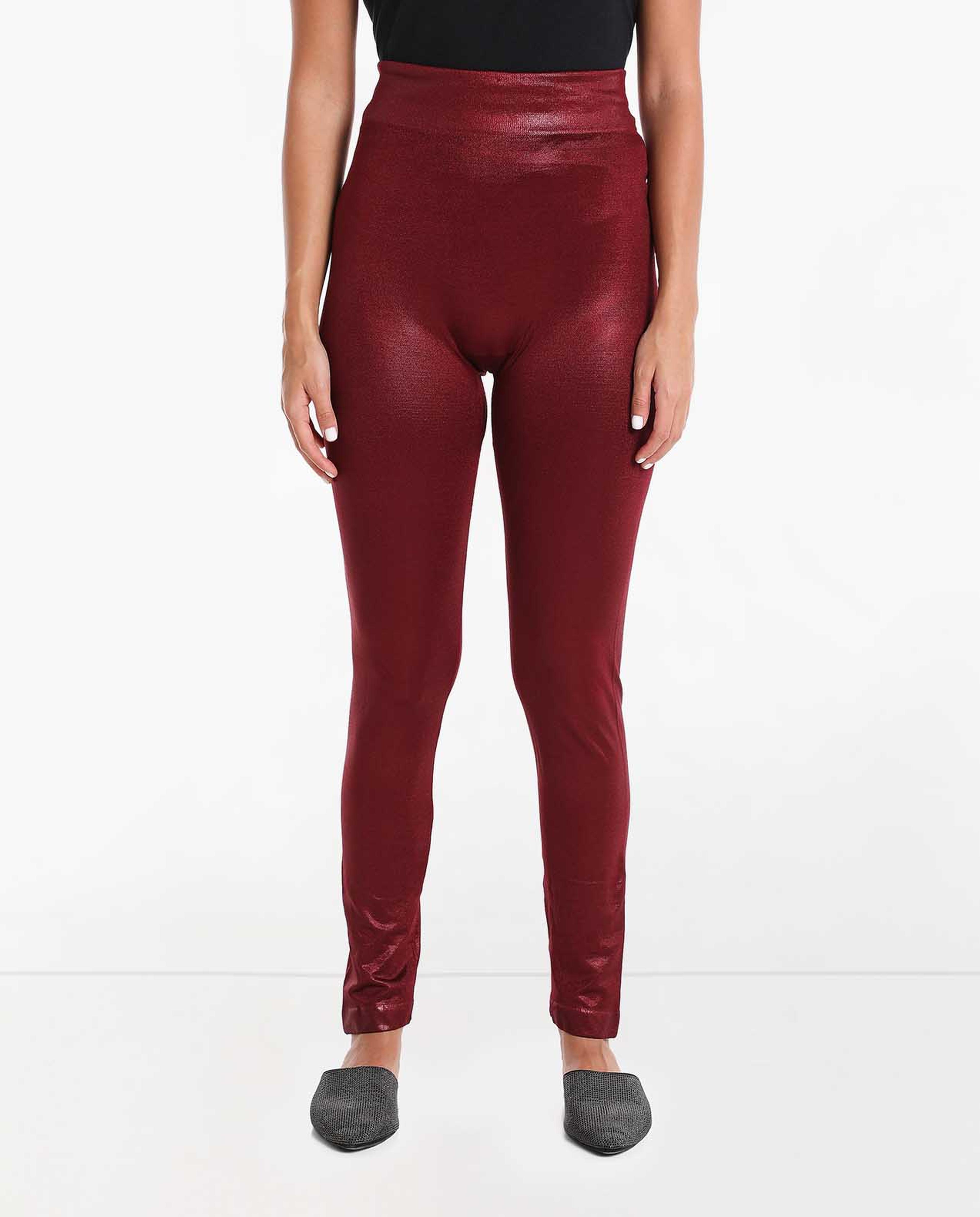 Solid Leggings with Elasticated Waist
