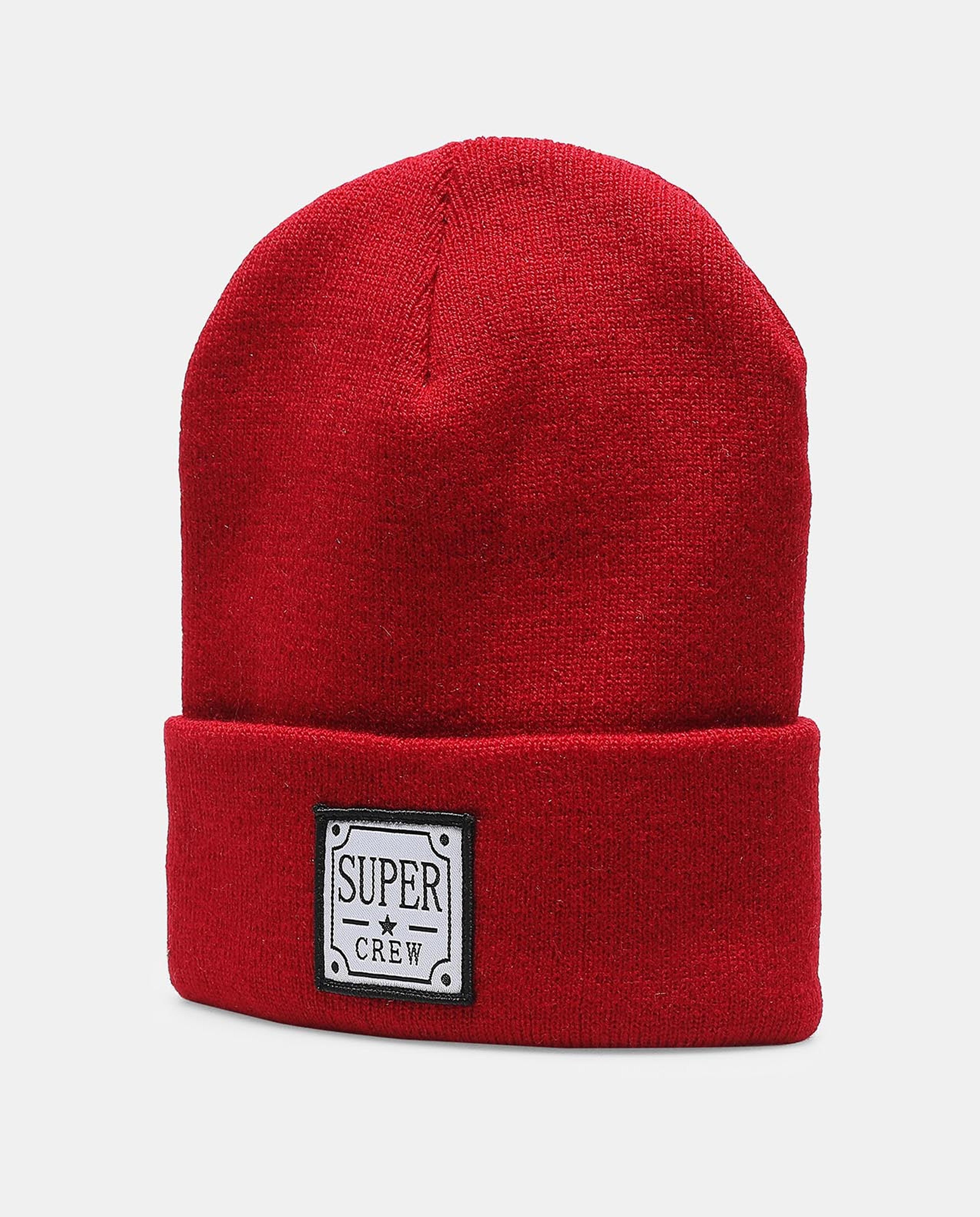 Super Crew Printed & Knitted Beanie Cap