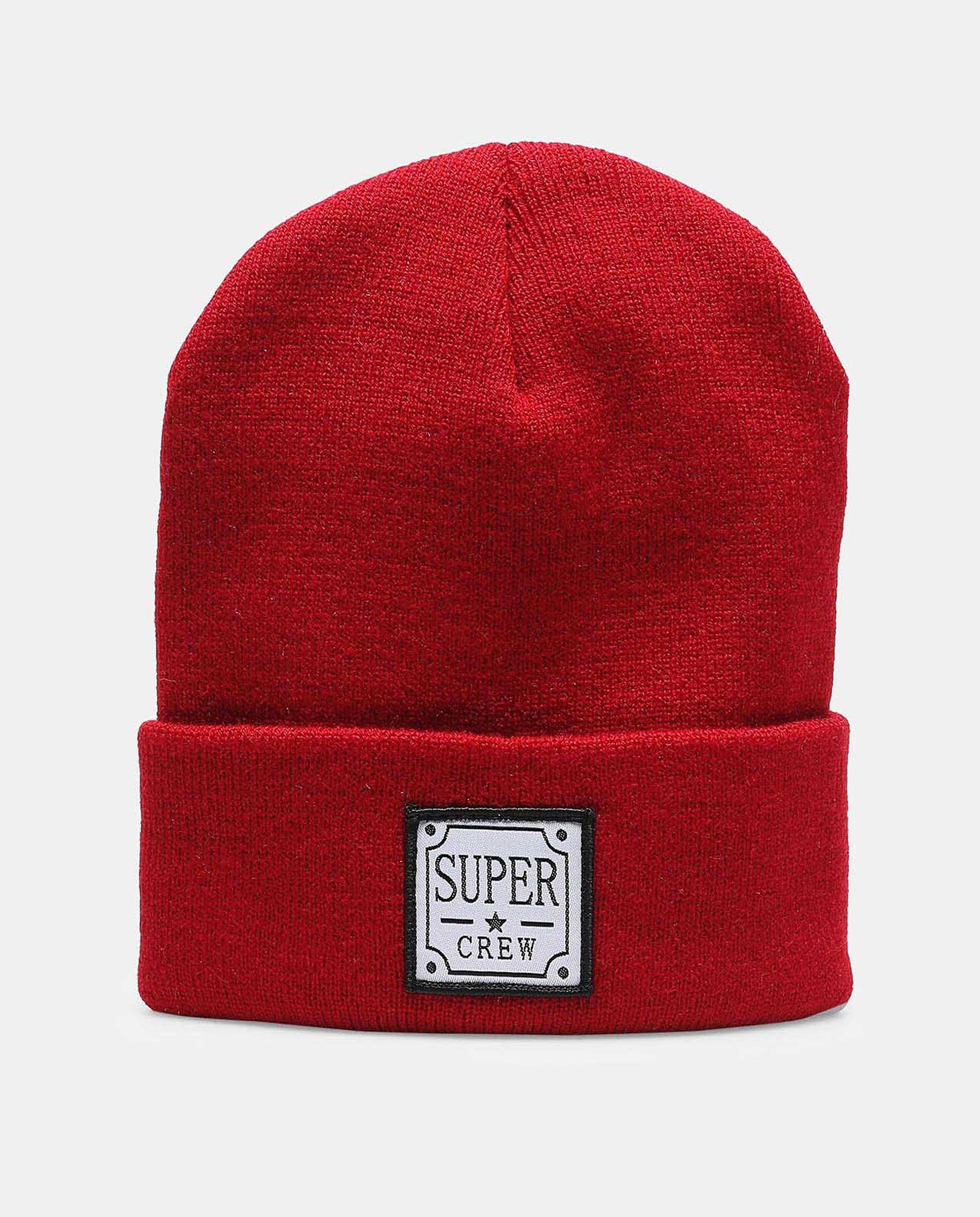 Super Crew Printed & Knitted Beanie Cap