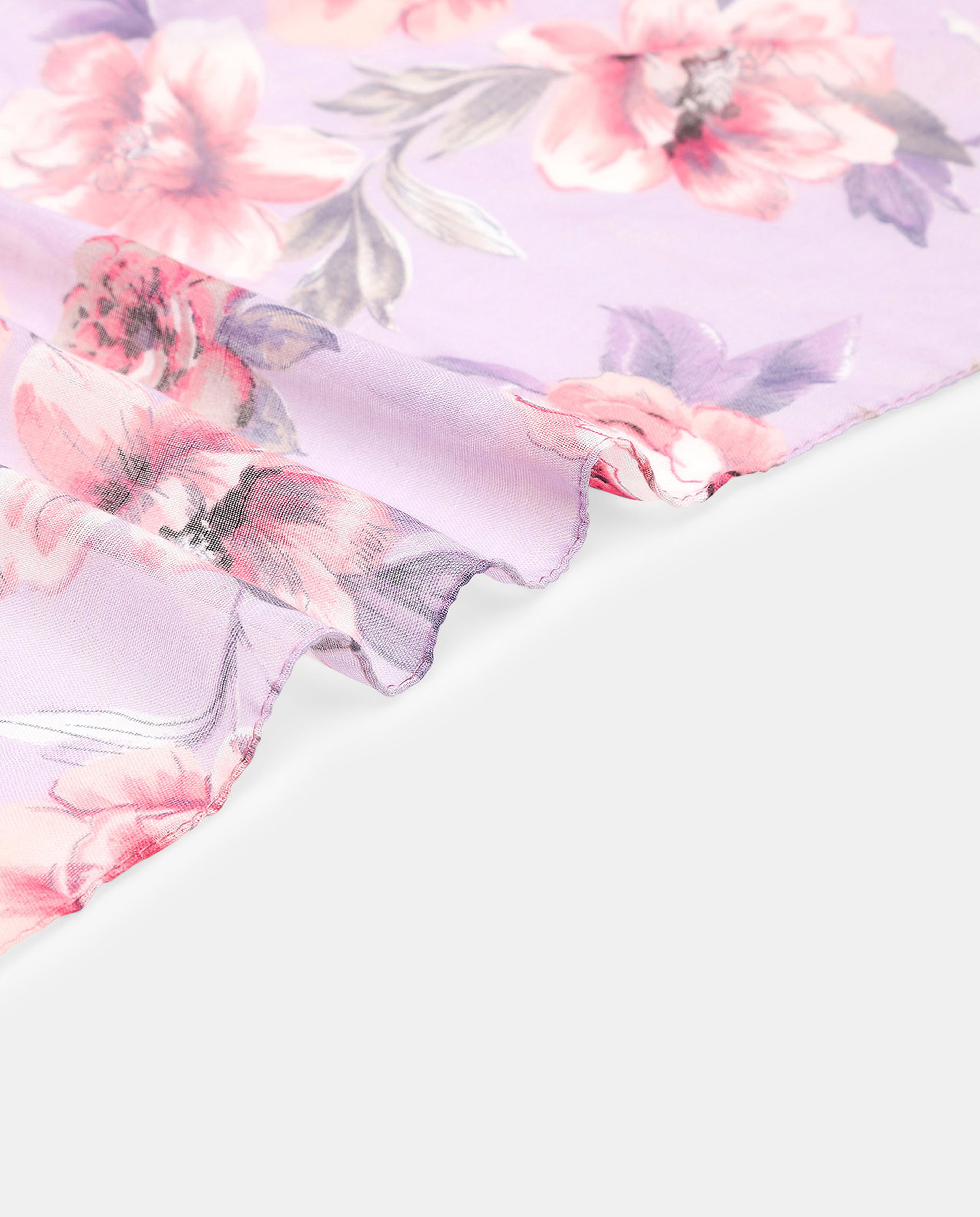 Floral Printed Scarf with Tassels