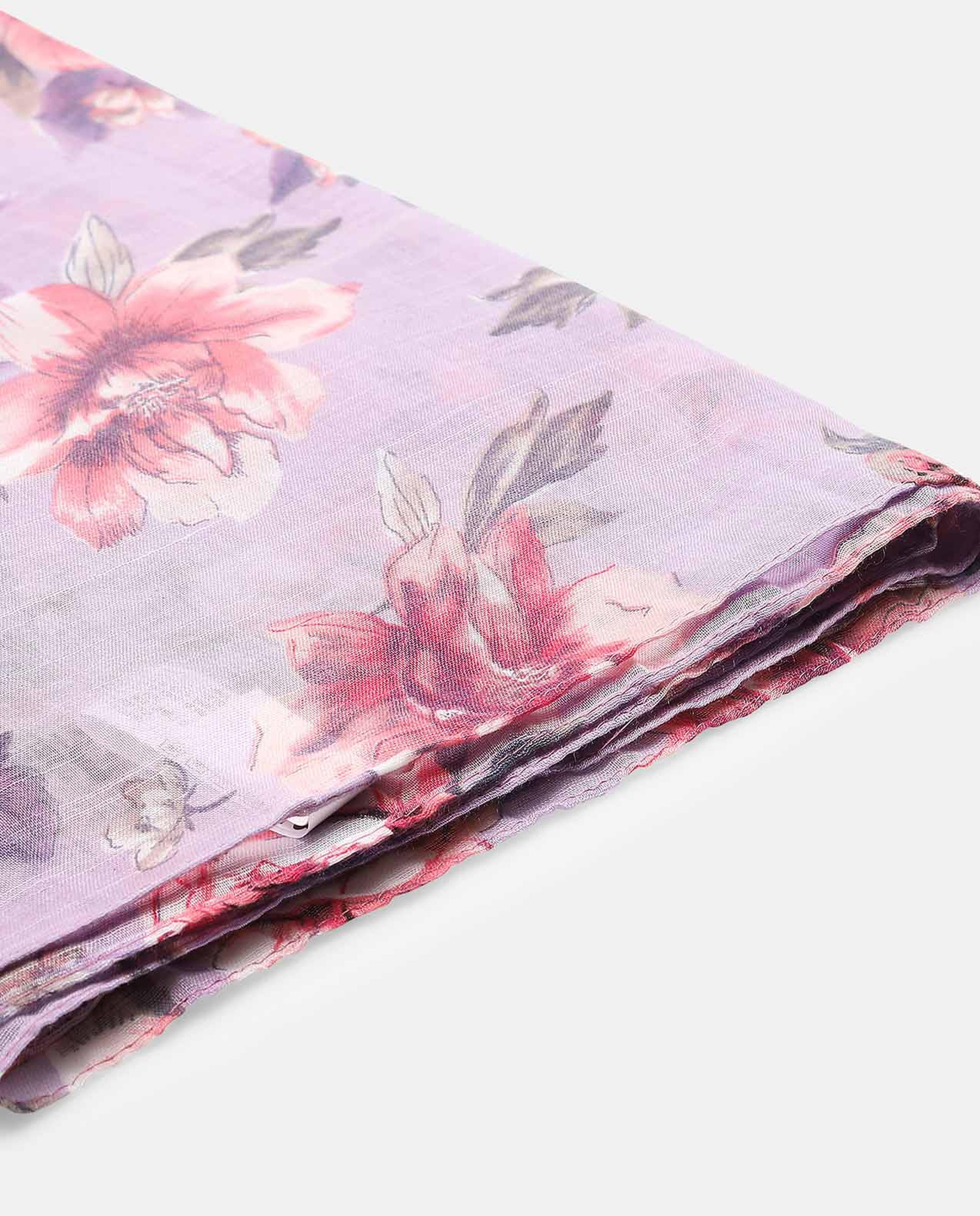 Floral Printed Scarf with Tassels