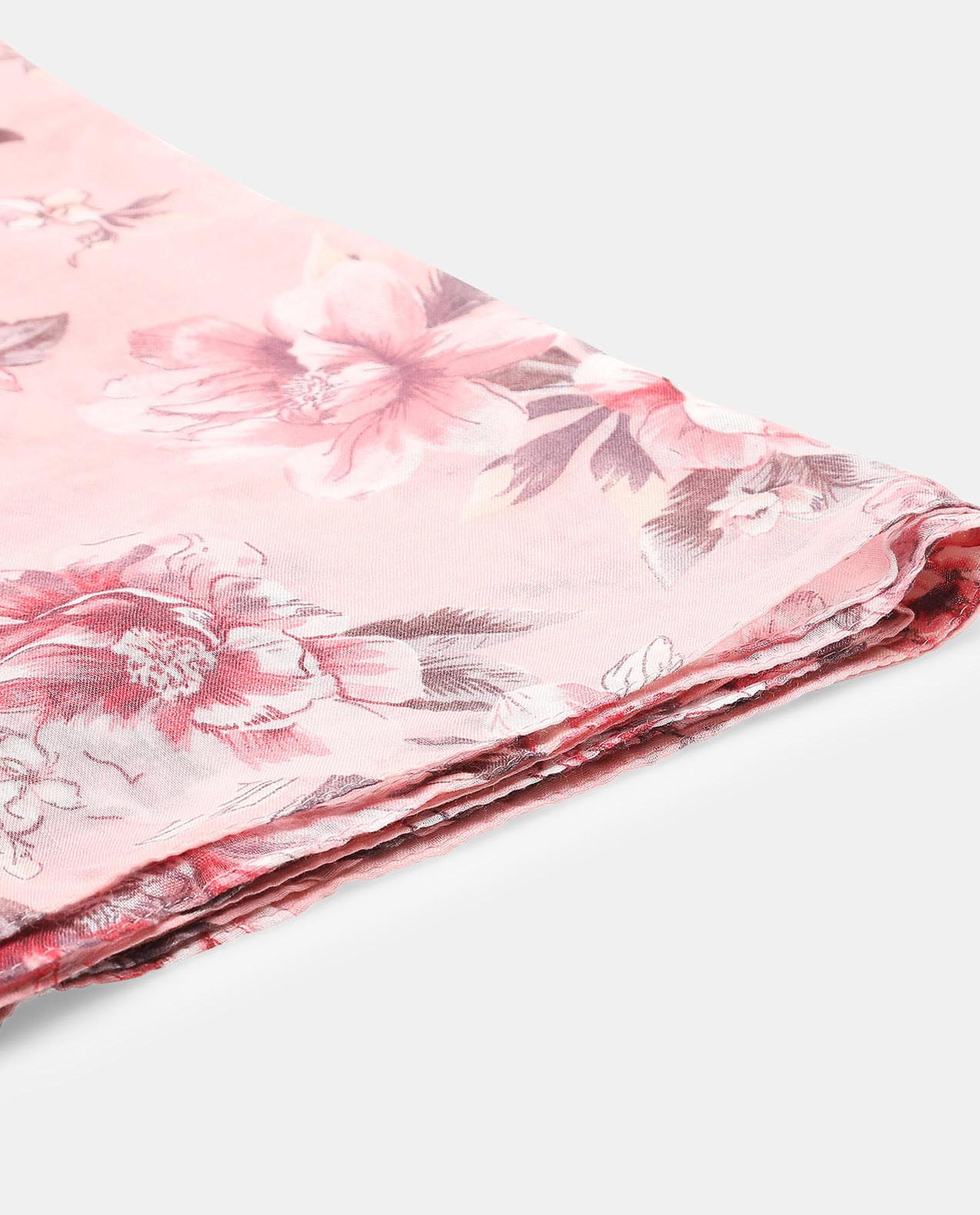 Floral Printed Scarf with Tassels