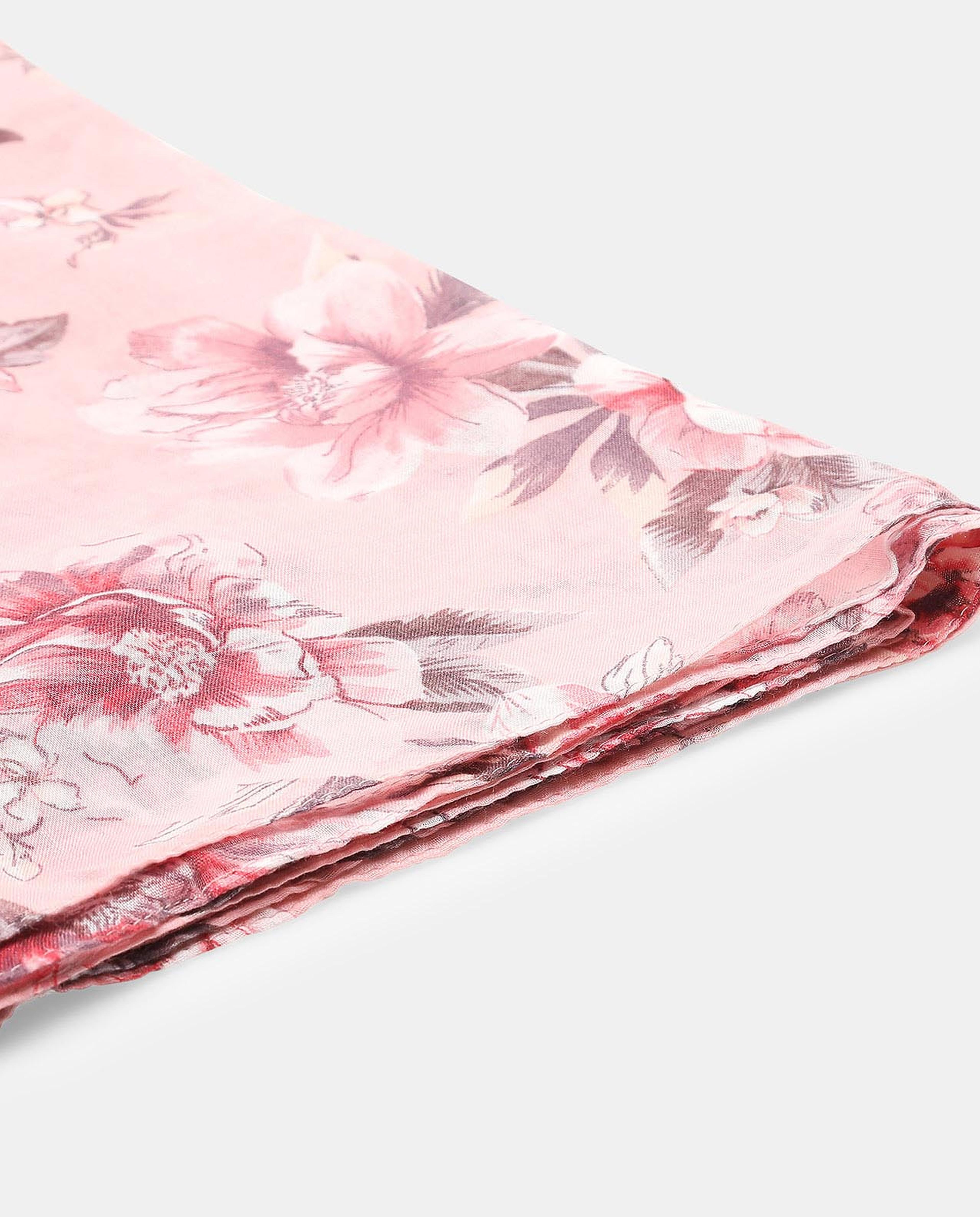Floral Printed Scarf with Tassels