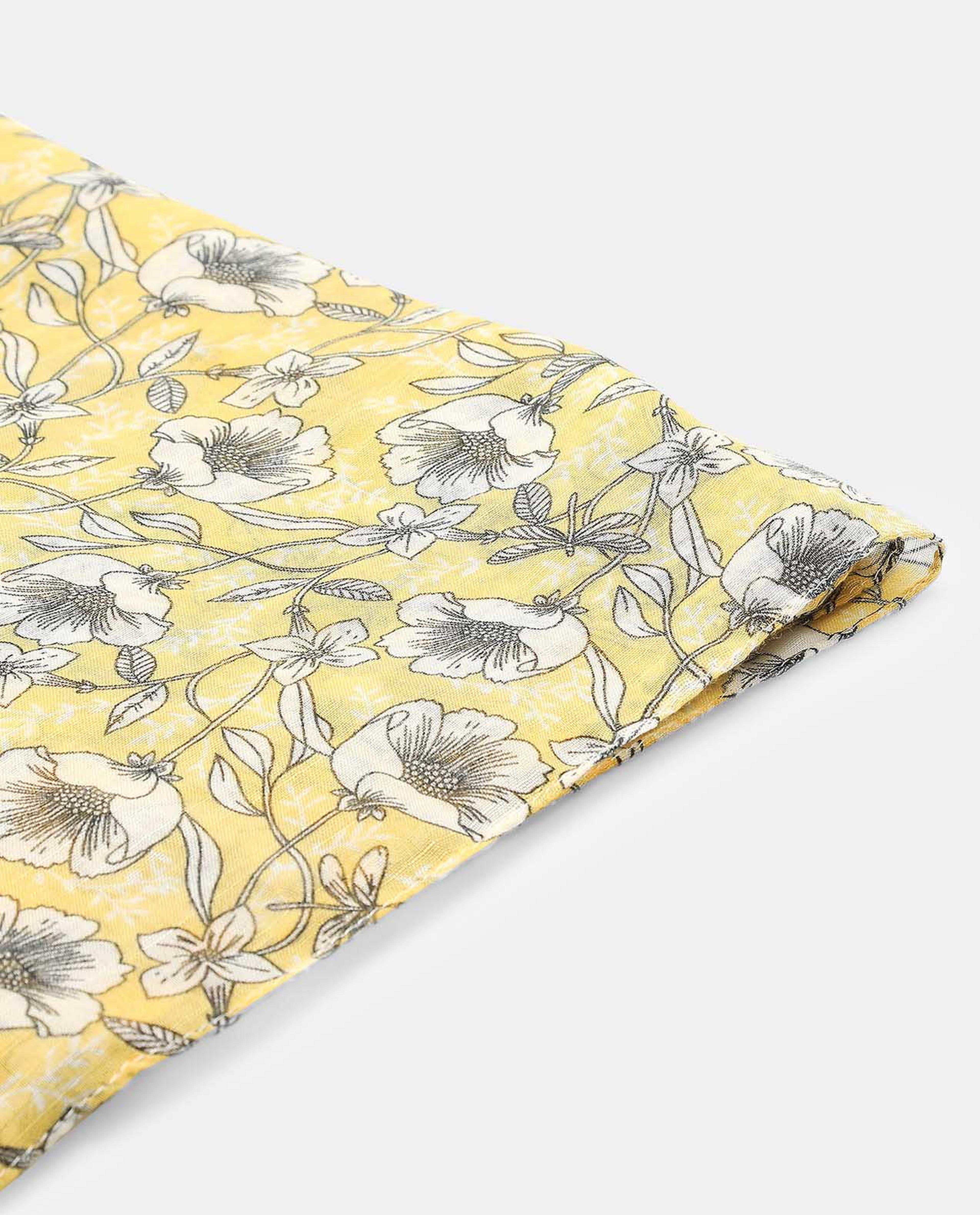 Floral Printed Scarf with Tassels