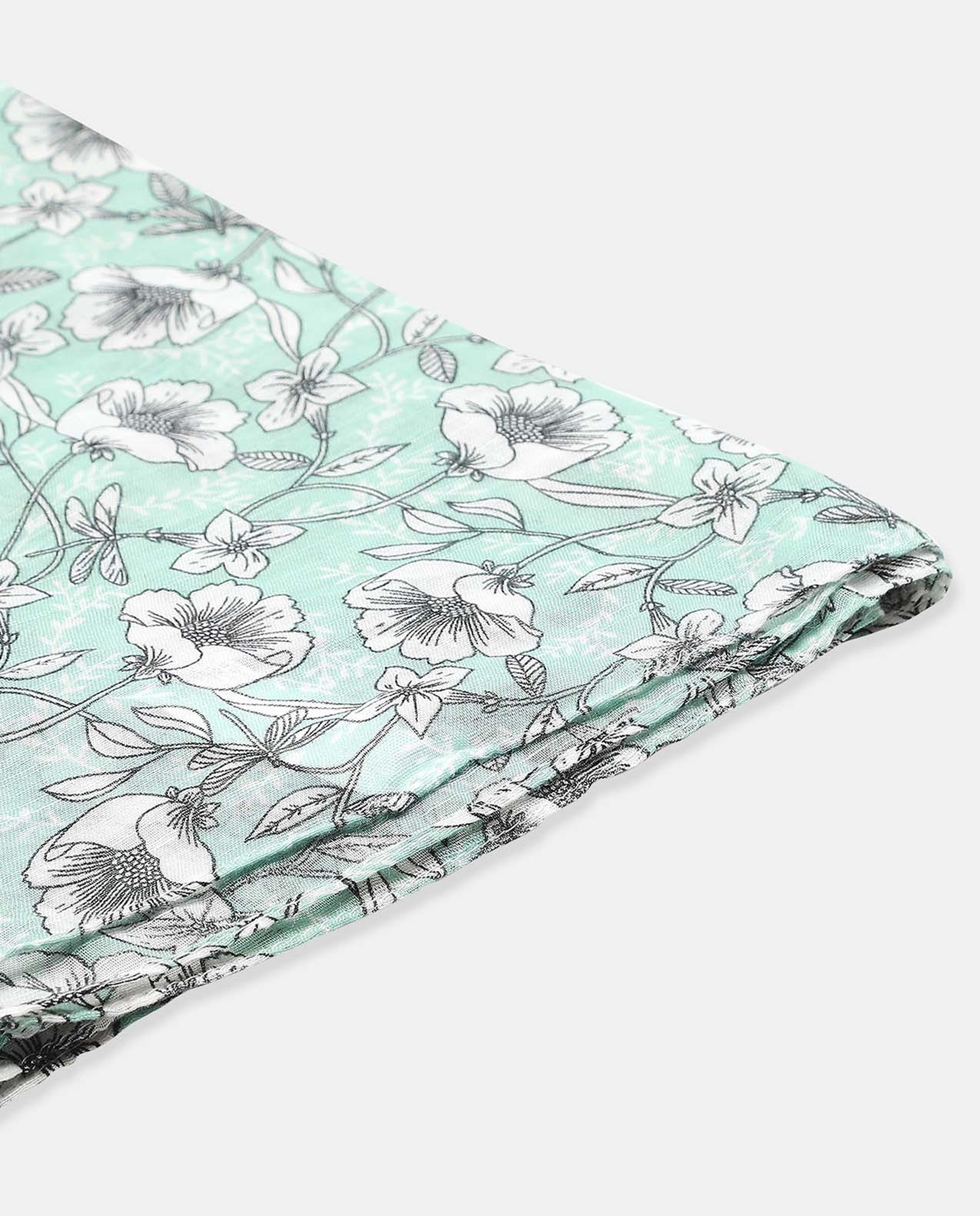 Floral Printed Scarf with Tassels