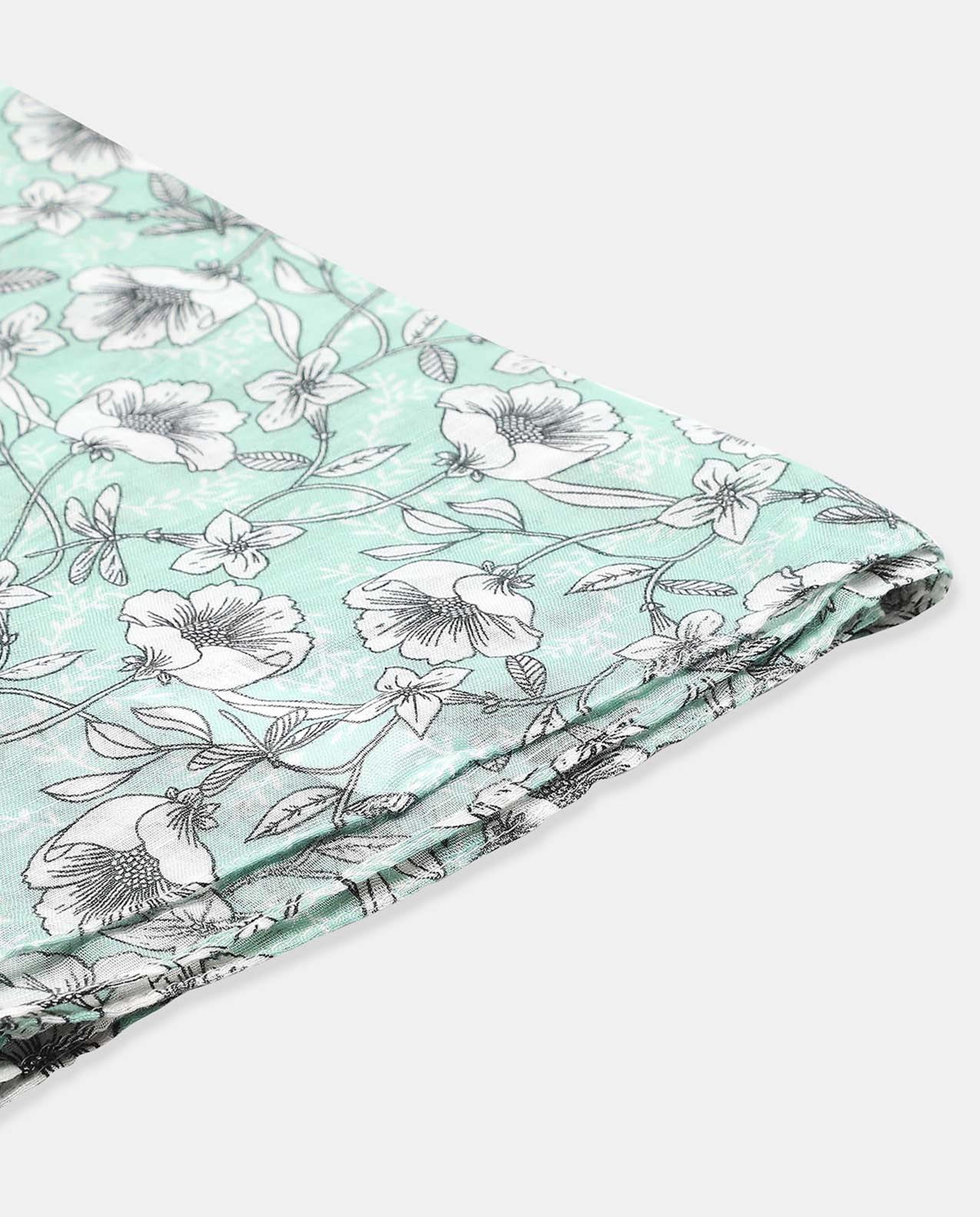 Floral Printed Scarf with Tassels