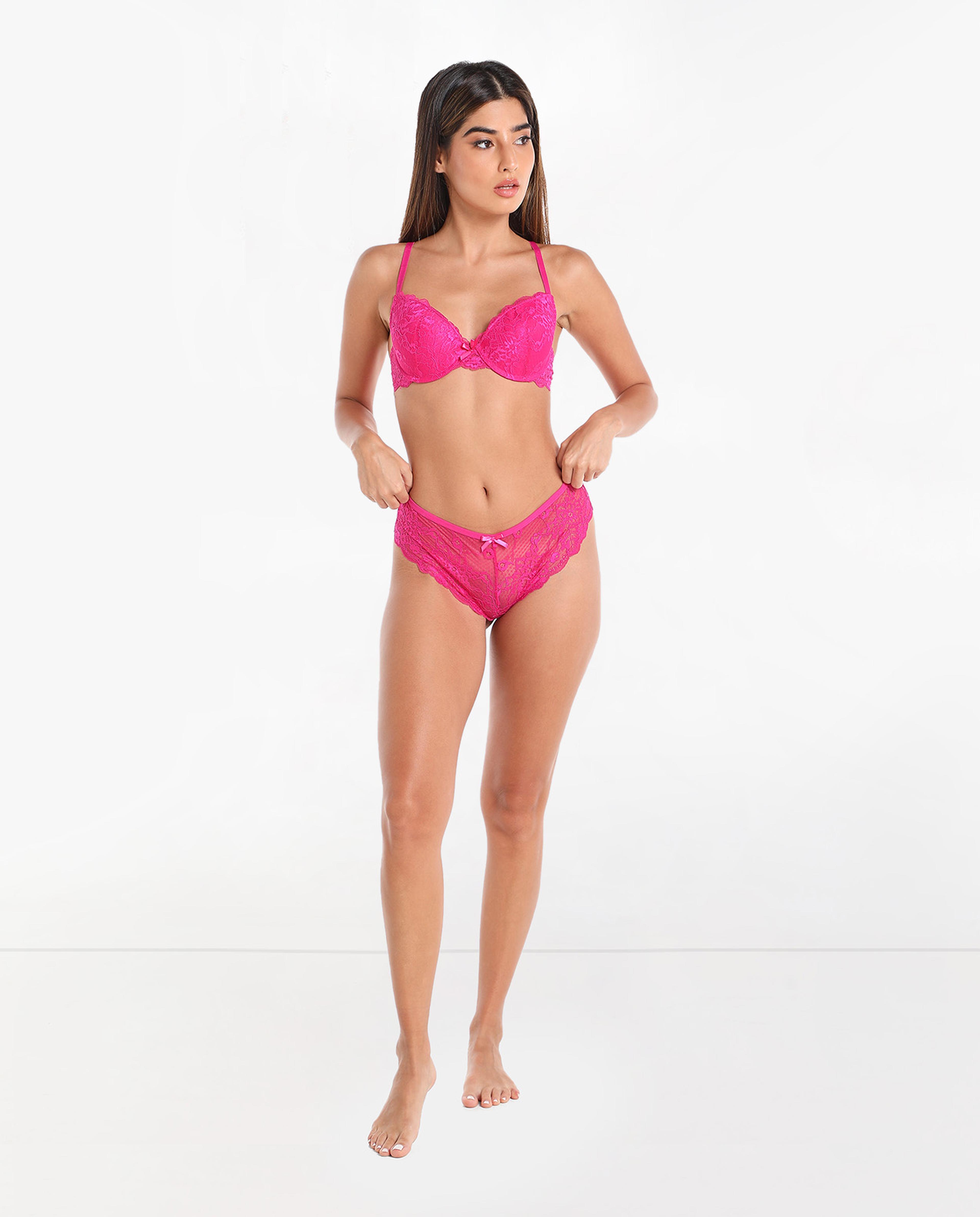 Lace Detailed Balconette Bra with Adjustable Straps