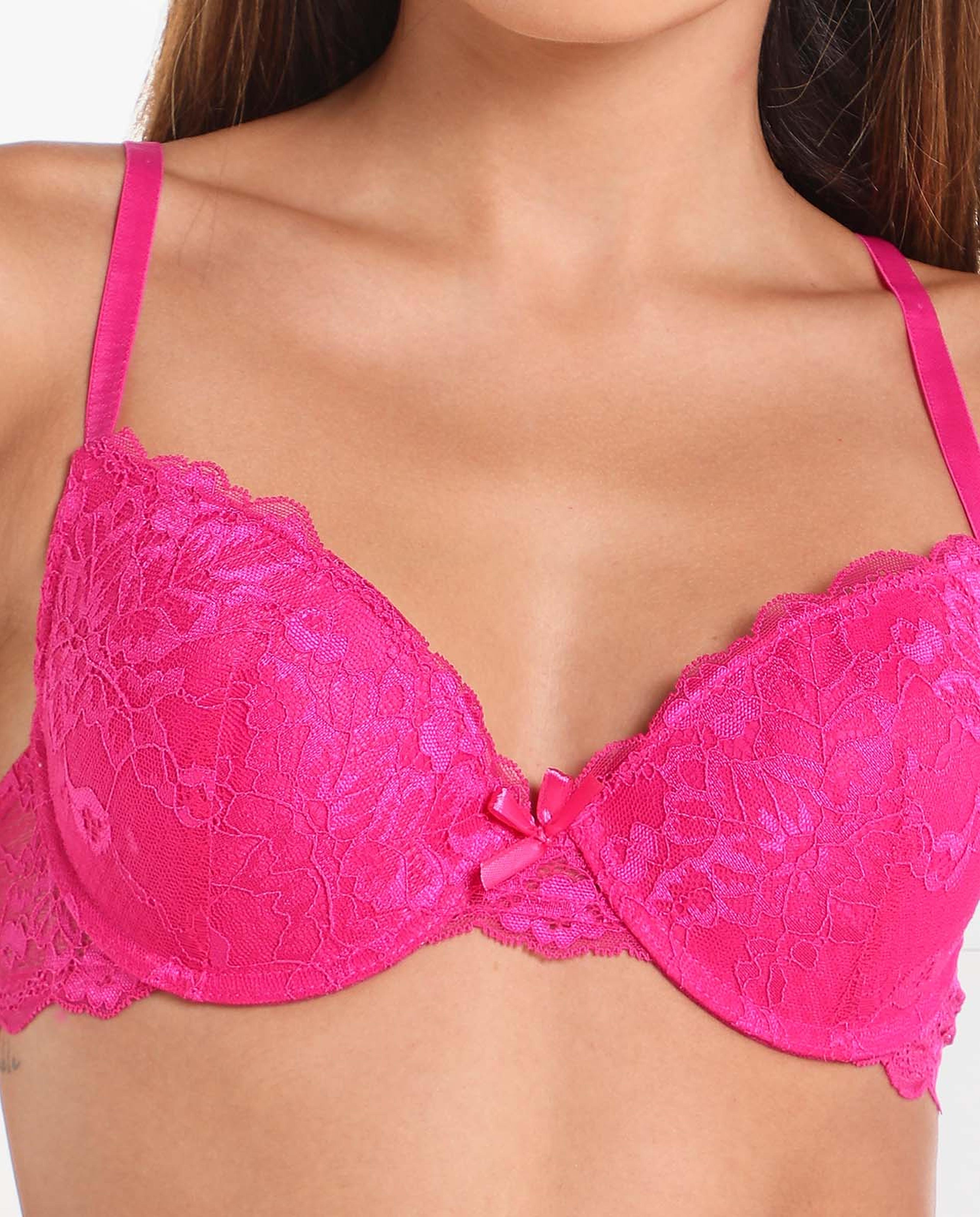 Lace Detailed Balconette Bra with Adjustable Straps