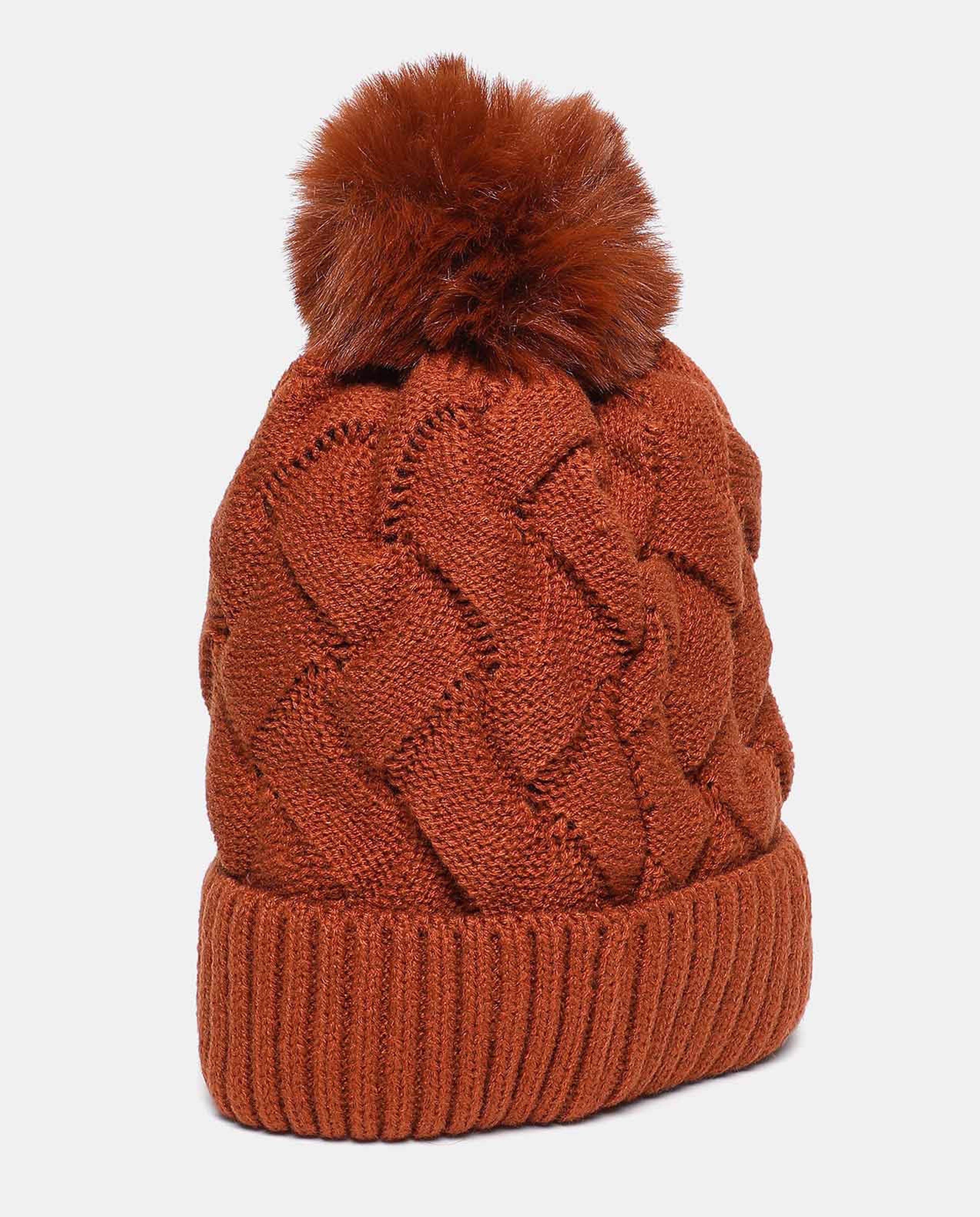 Self Design Knitted Pom-Pom Beanie Cap