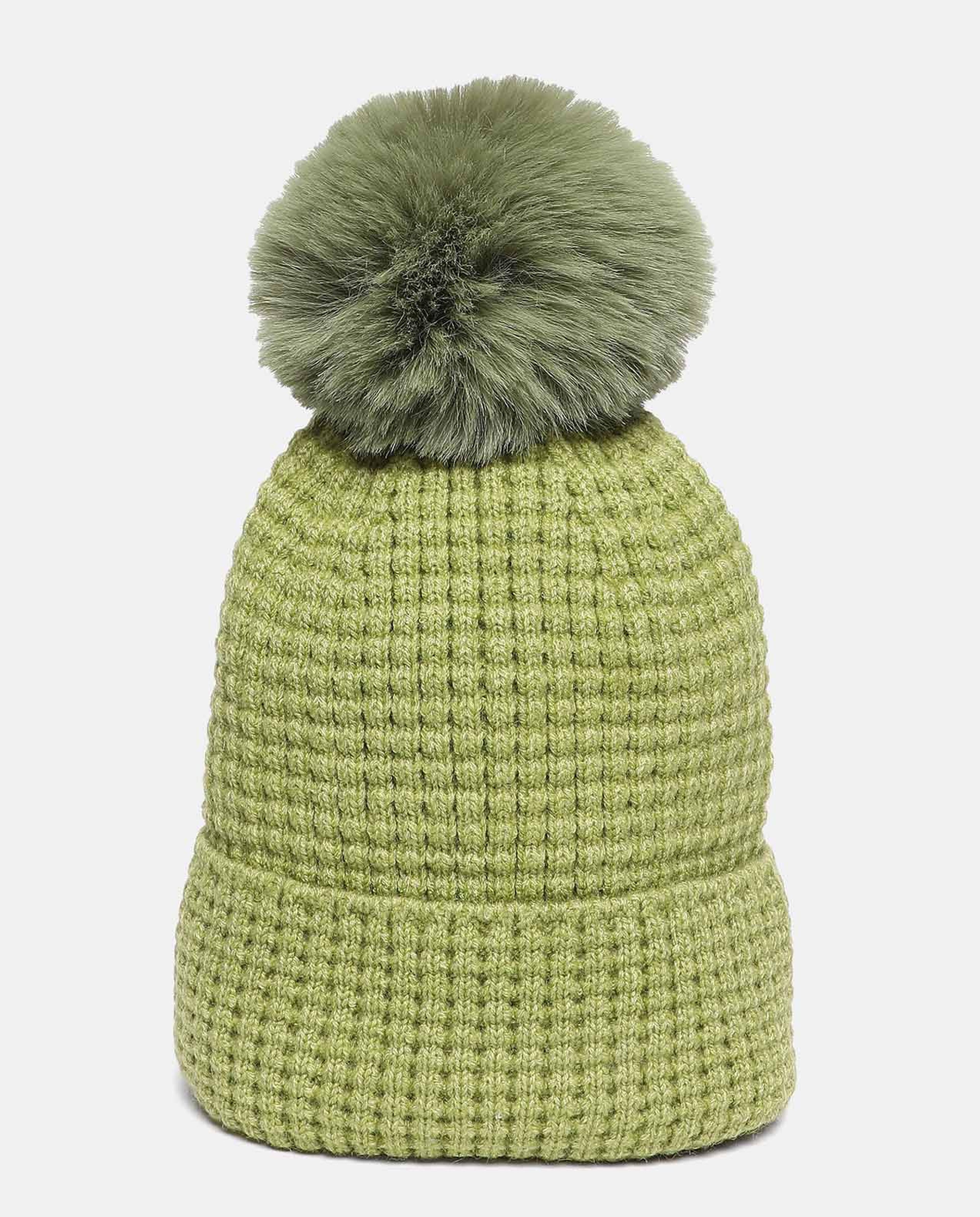 Self Design Knitted Pom-Pom Beanie Cap