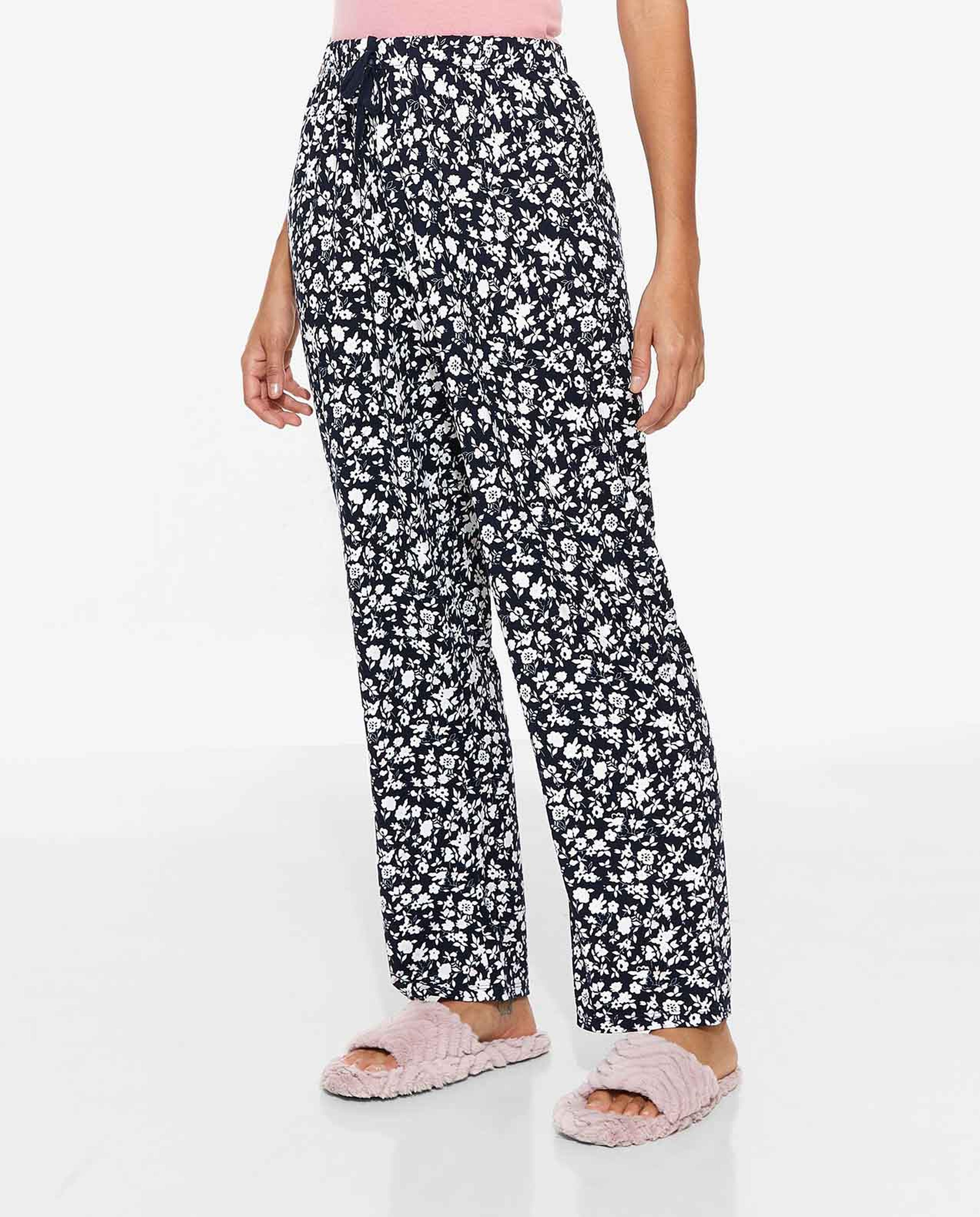 Floral Printed Lounge Pants with Elasticated Drawstring Waist