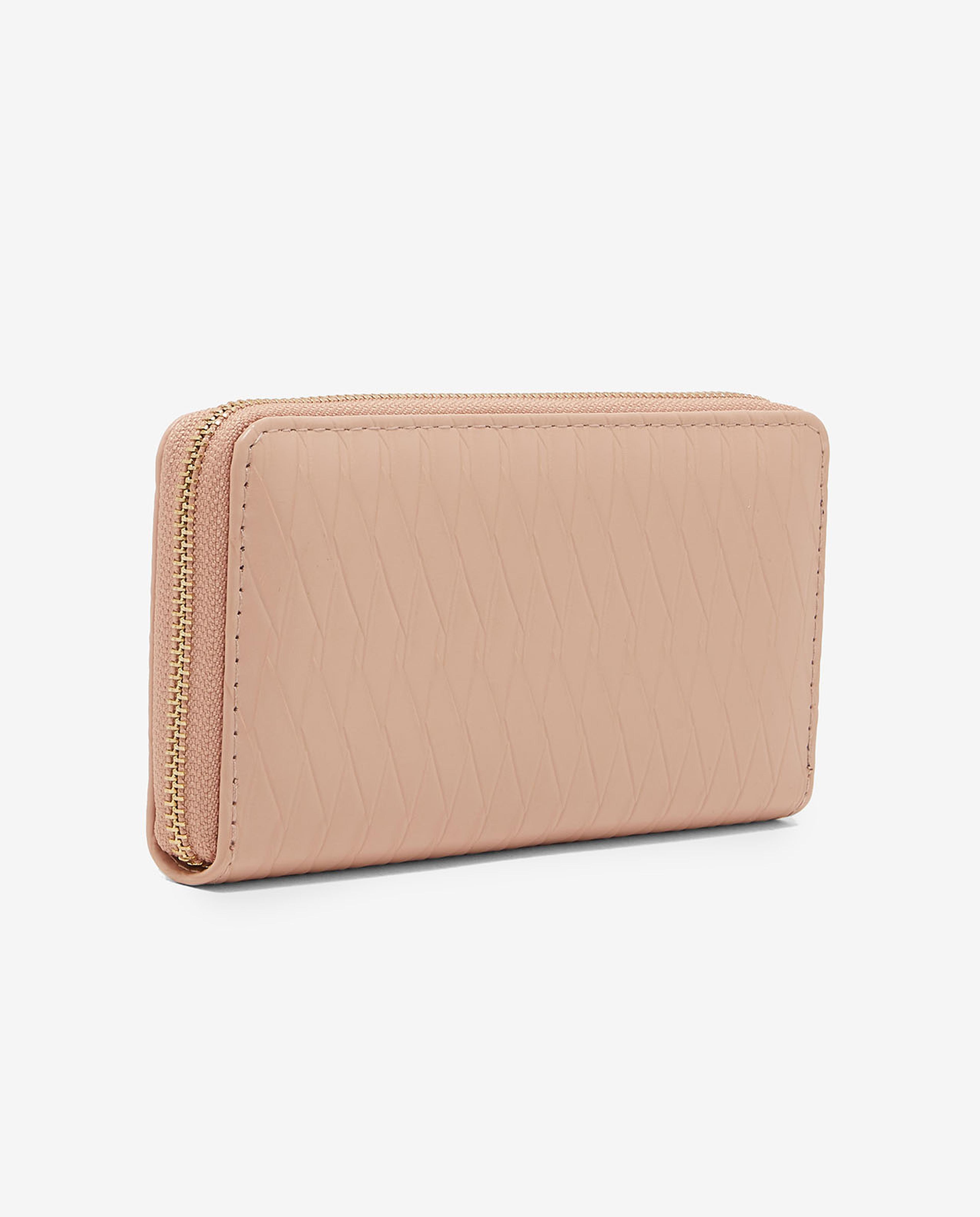 Textured Wallet with Zippered Closure