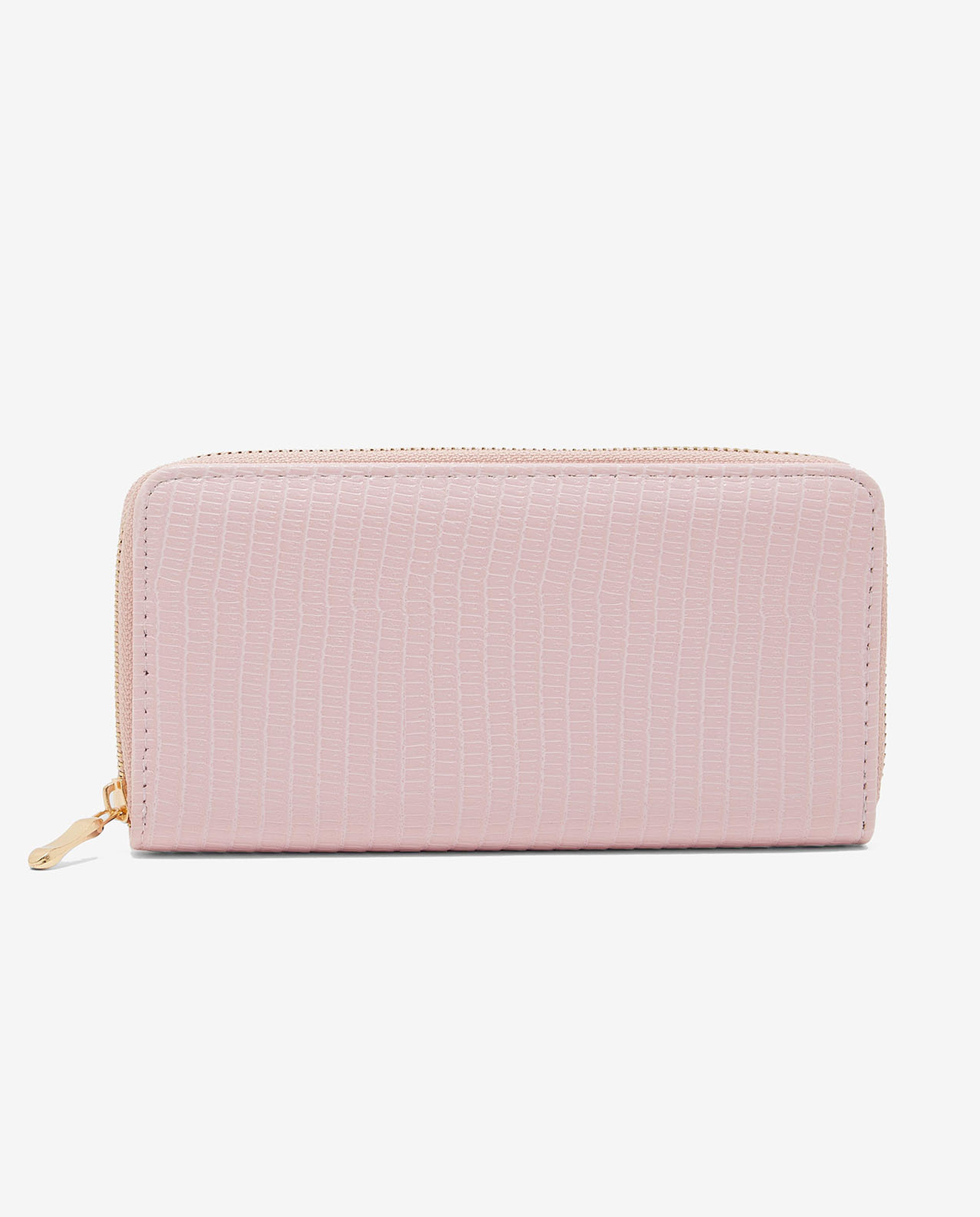 Textured Wallet with Zippered Closure