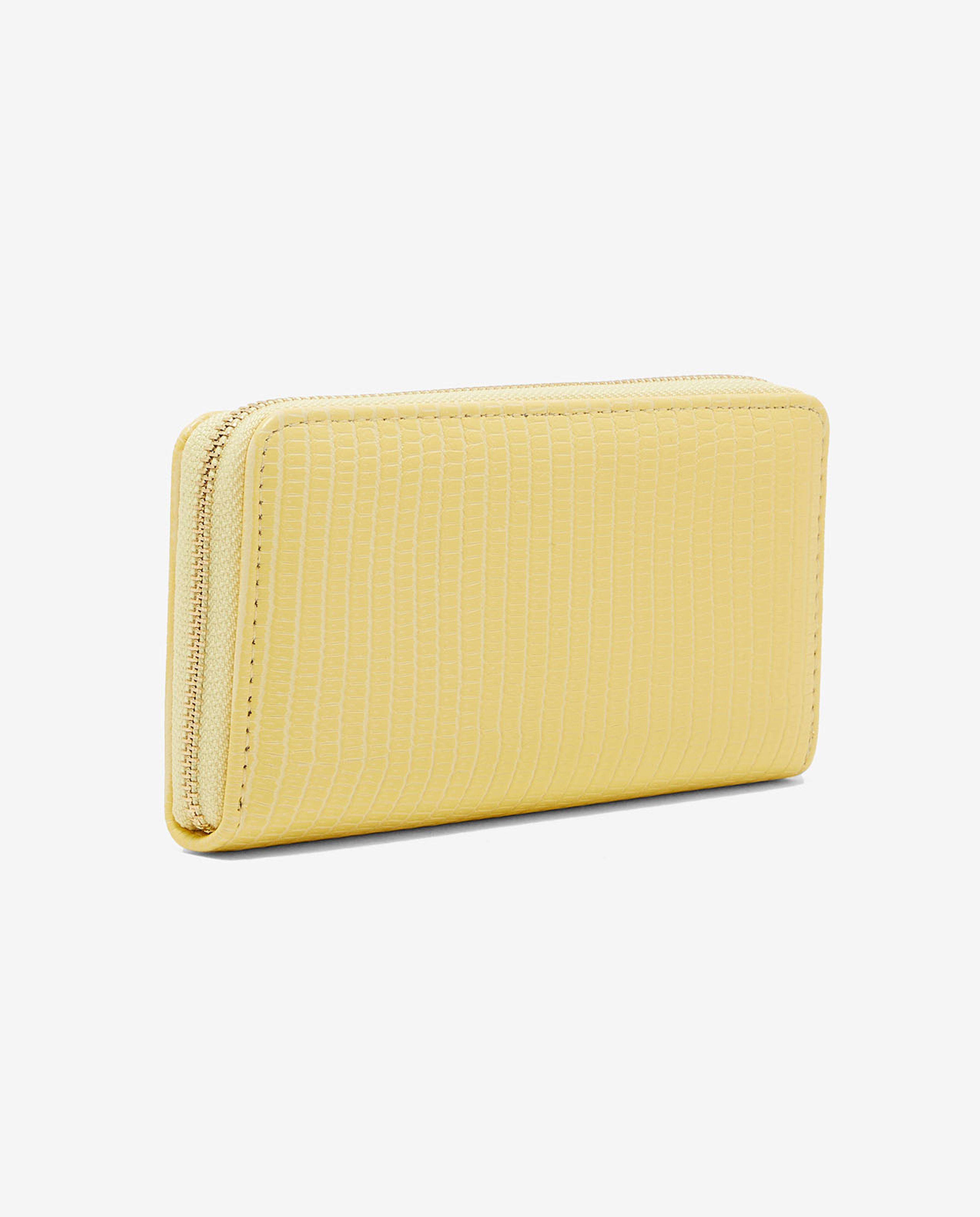 Textured Wallet with Zippered Closure