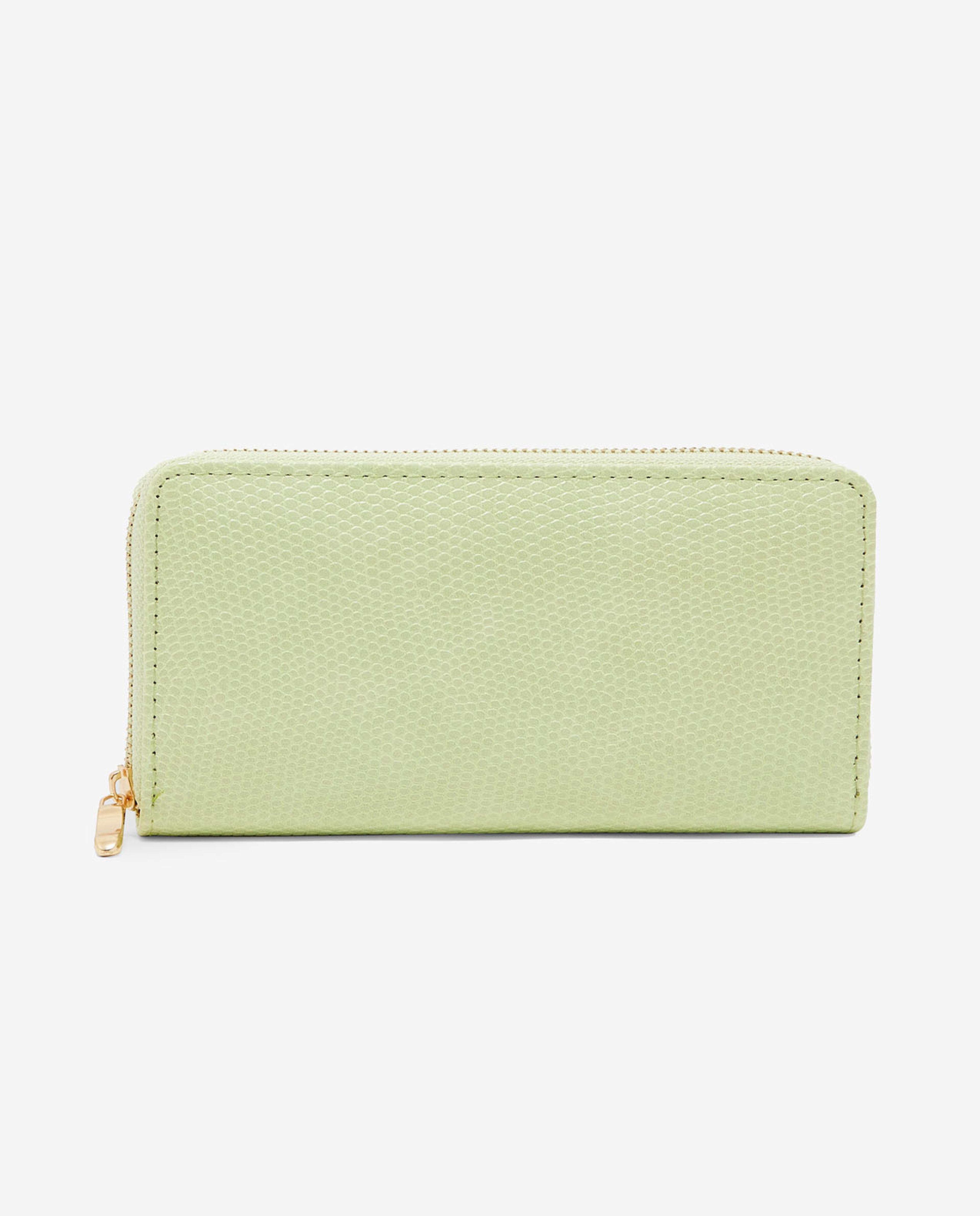 Textured Wallet with Zippered Closure
