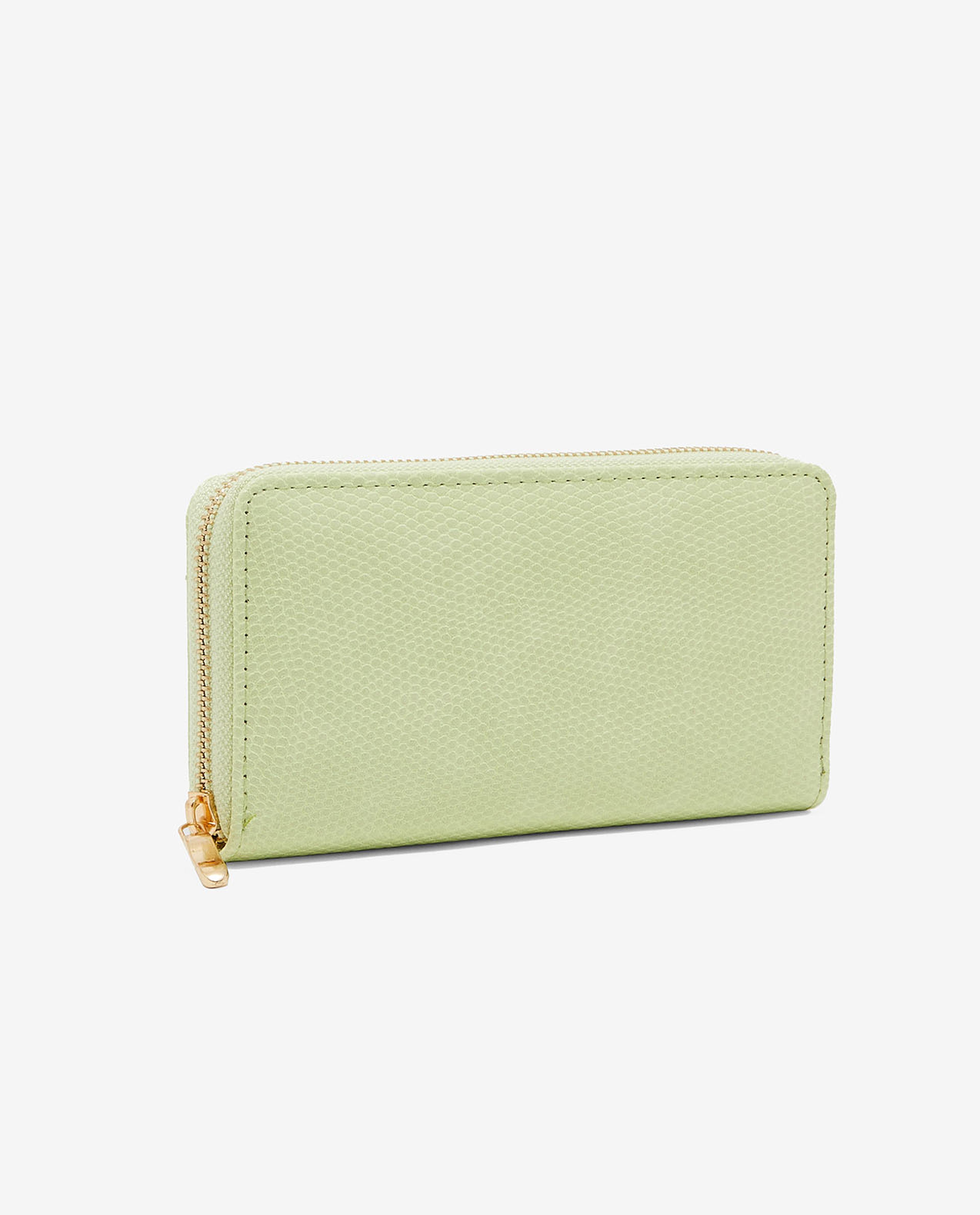 Textured Wallet with Zippered Closure