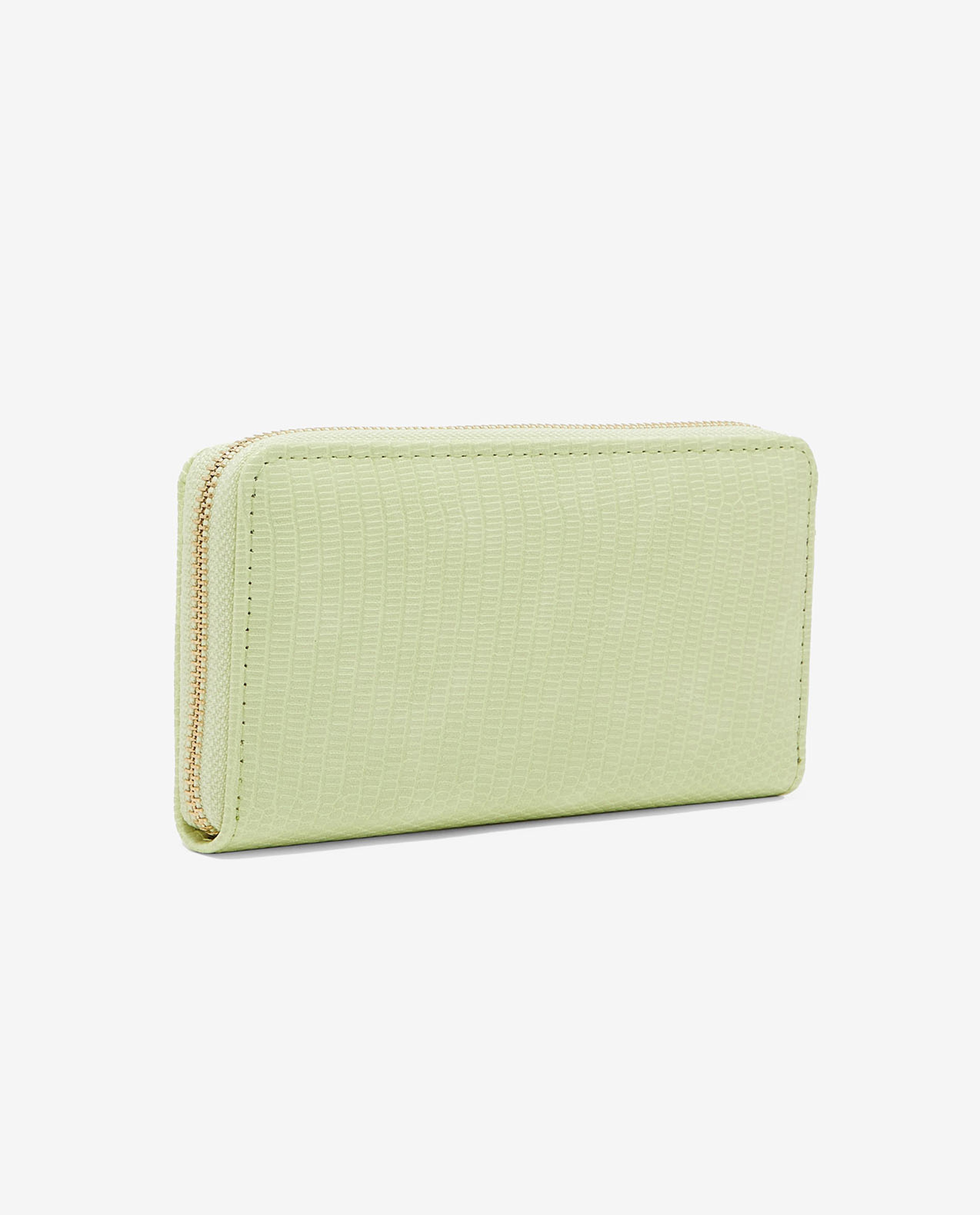 Textured Wallet with Zippered Closure