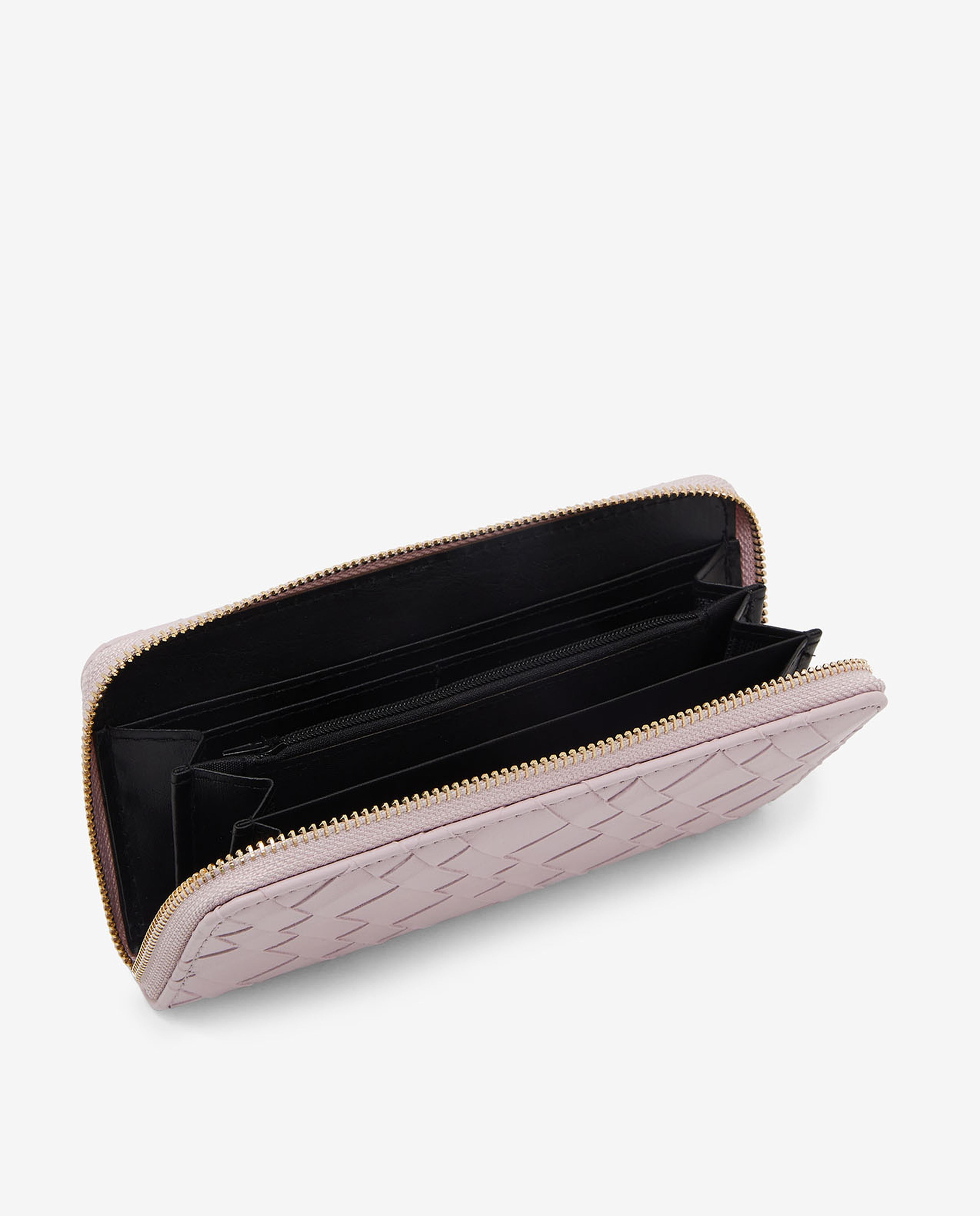 Textured Wallet with Zippered Closure