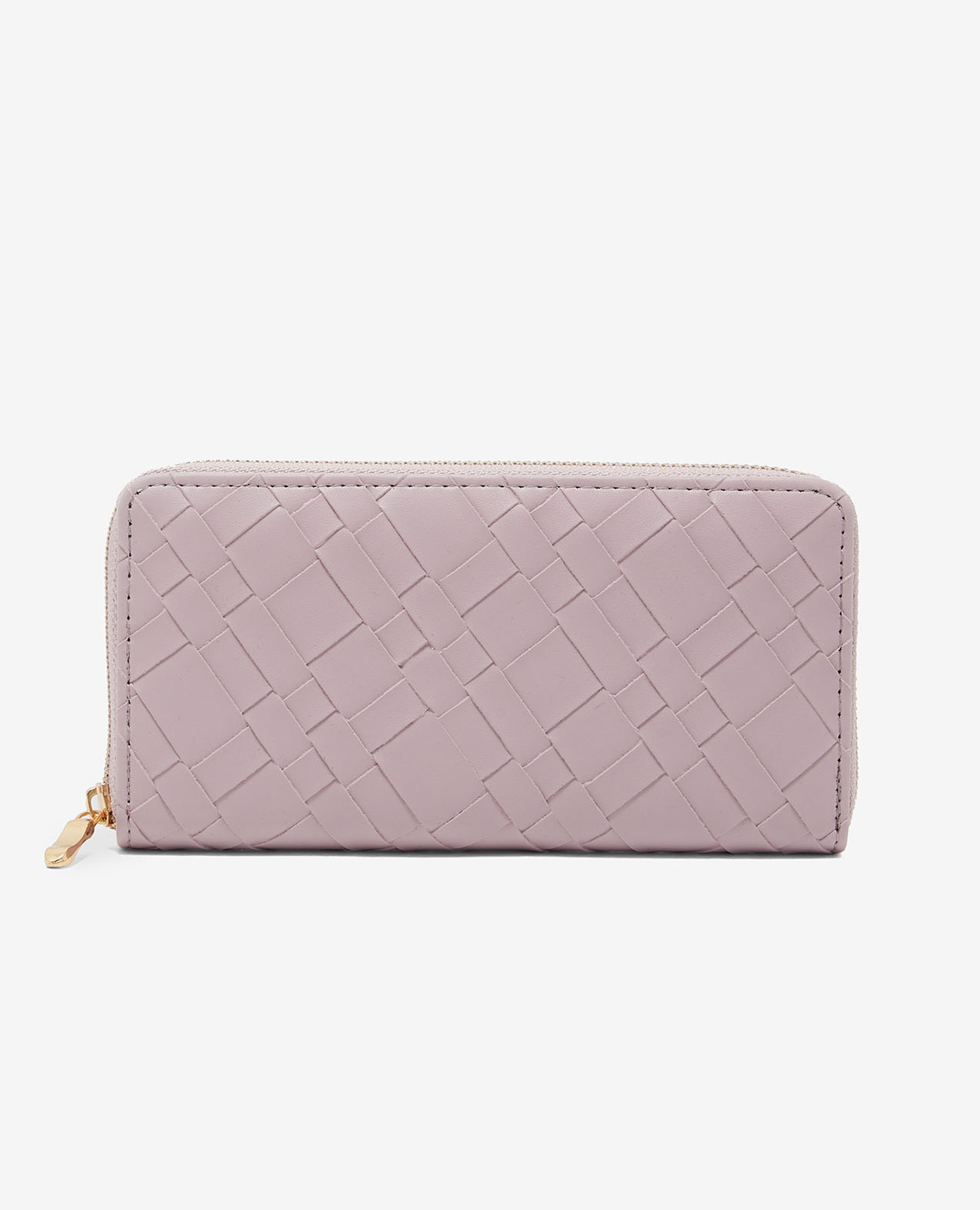 Textured Wallet with Zippered Closure