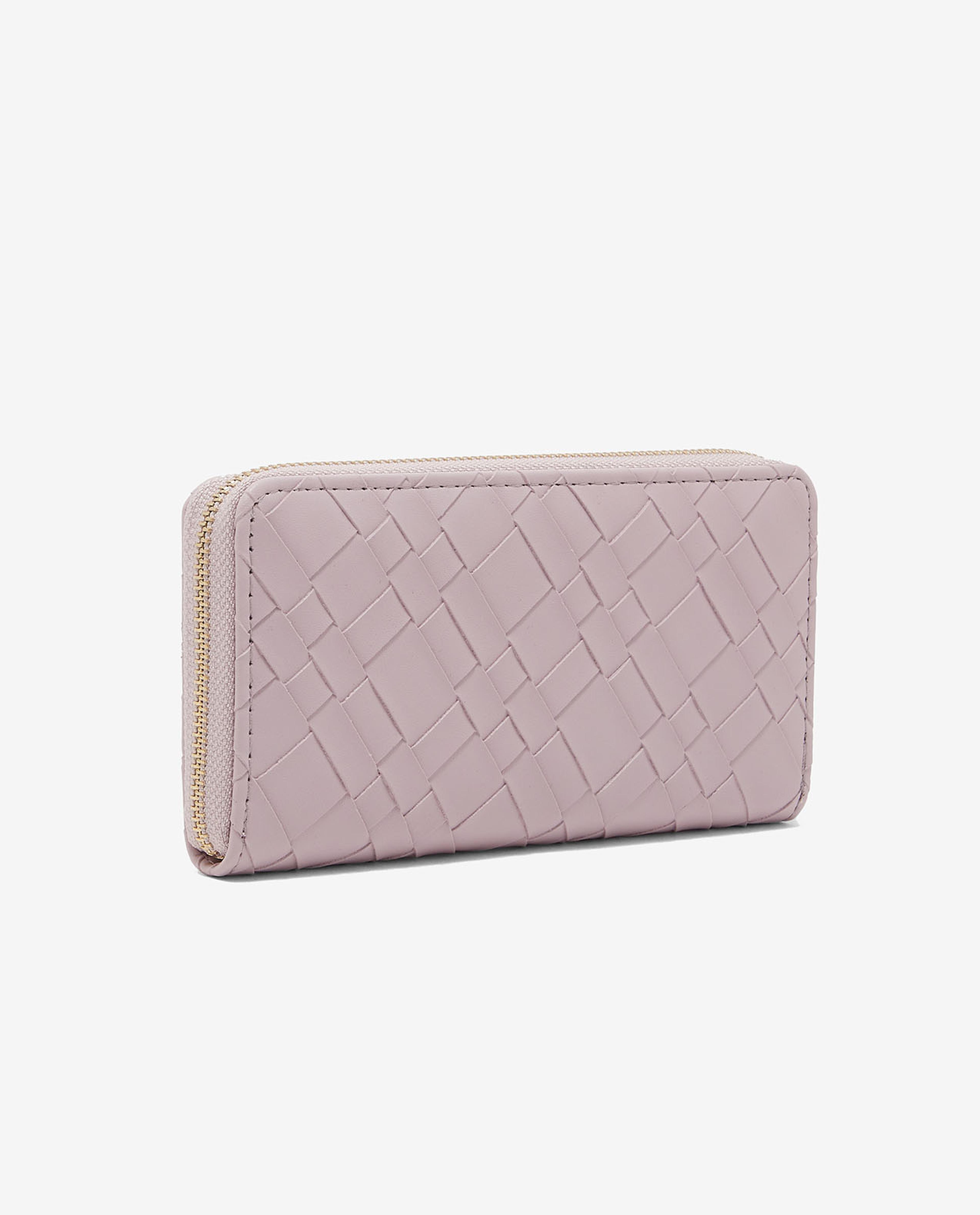 Textured Wallet with Zippered Closure