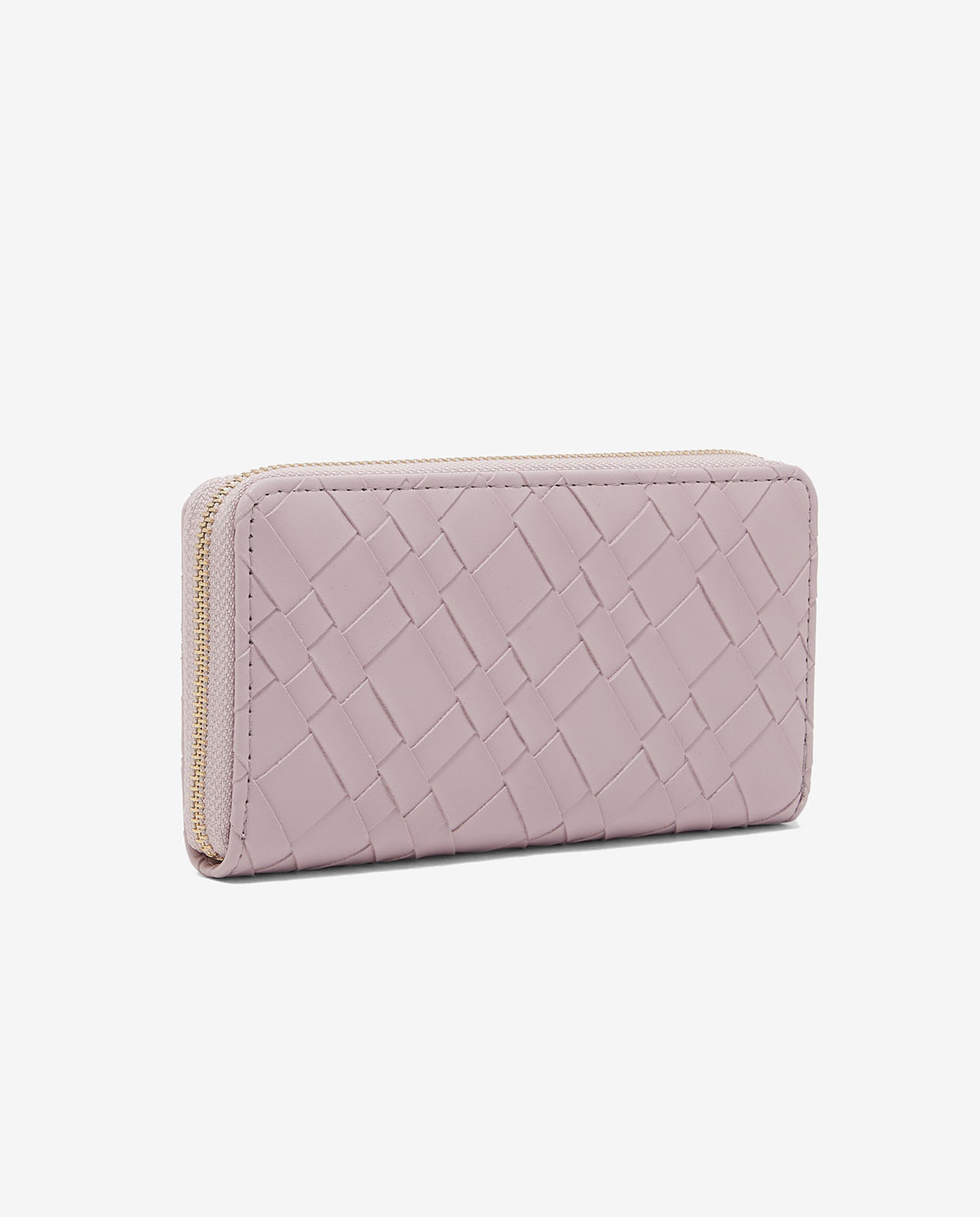 Textured Wallet with Zippered Closure