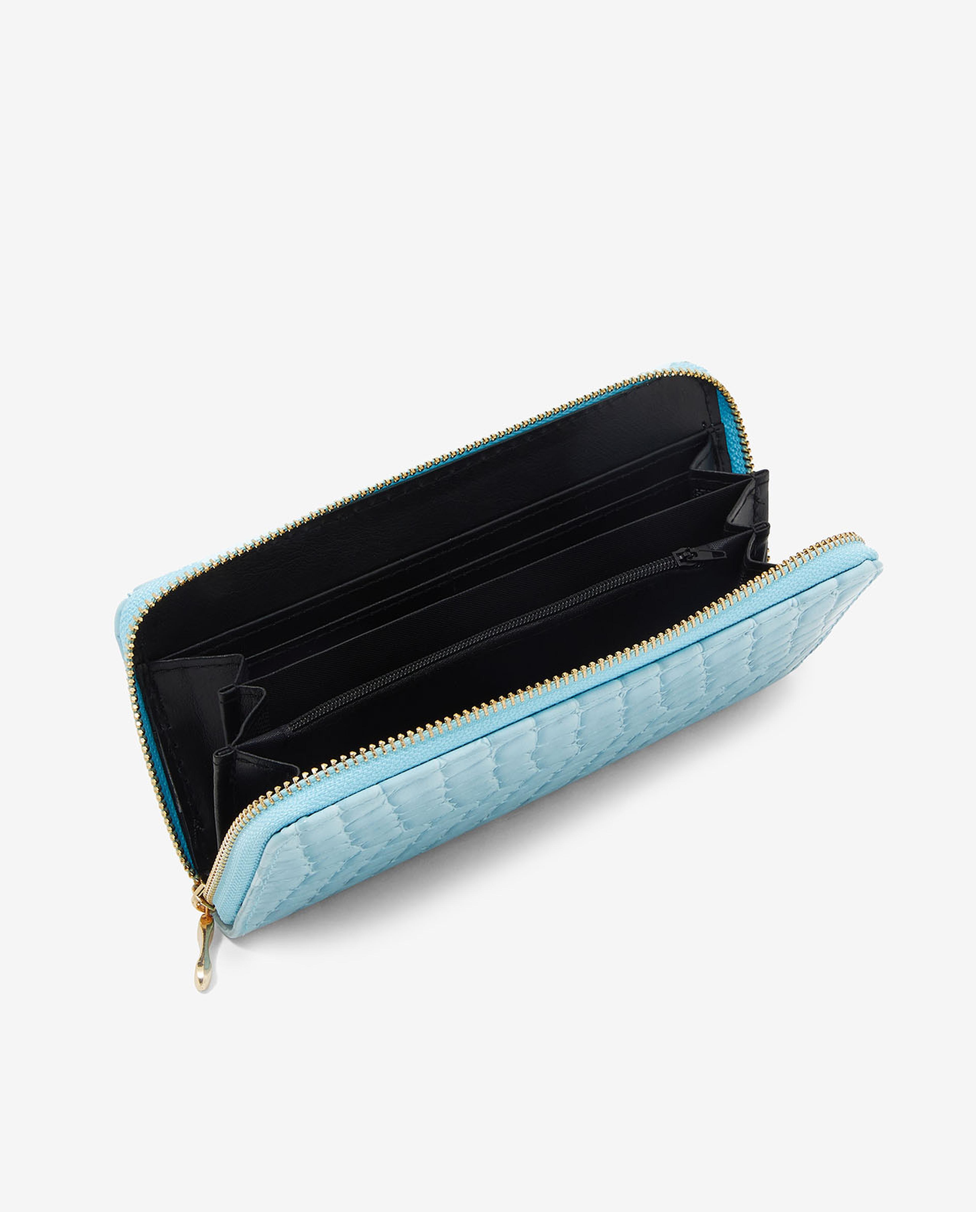 Textured Wallet with Zippered Closure