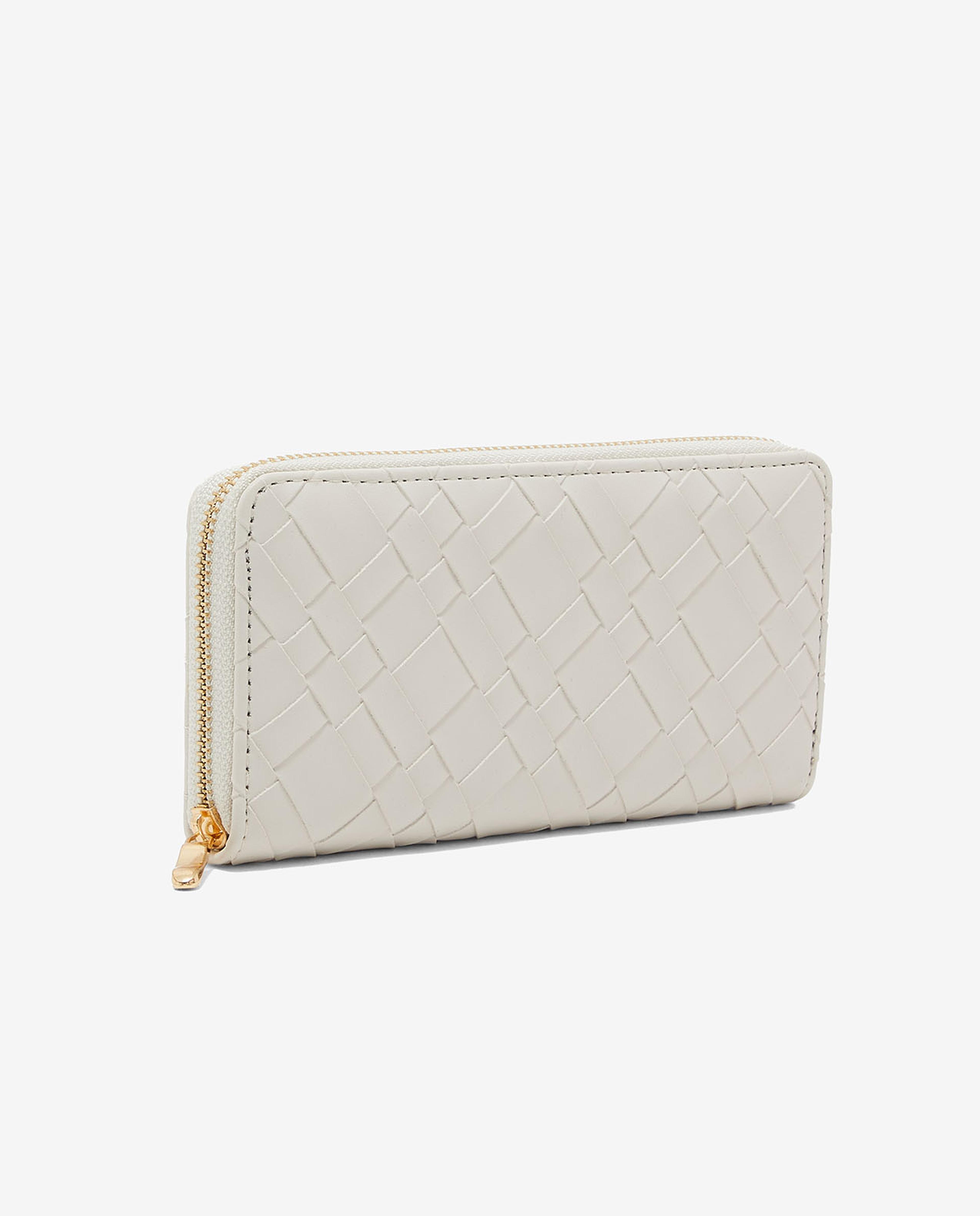 Textured Wallet with Zippered Closure