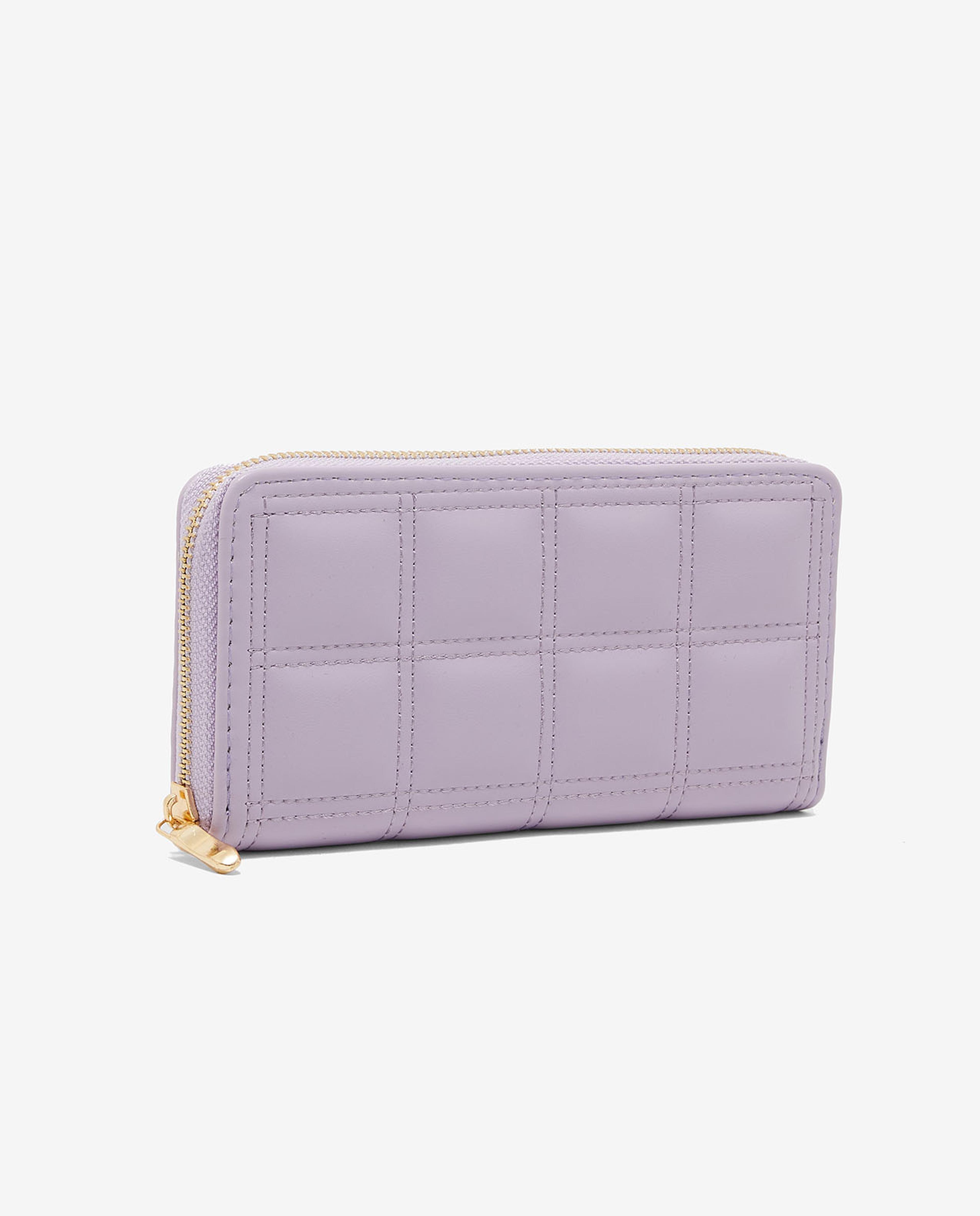 Quilted Wallet with Zippered Closure