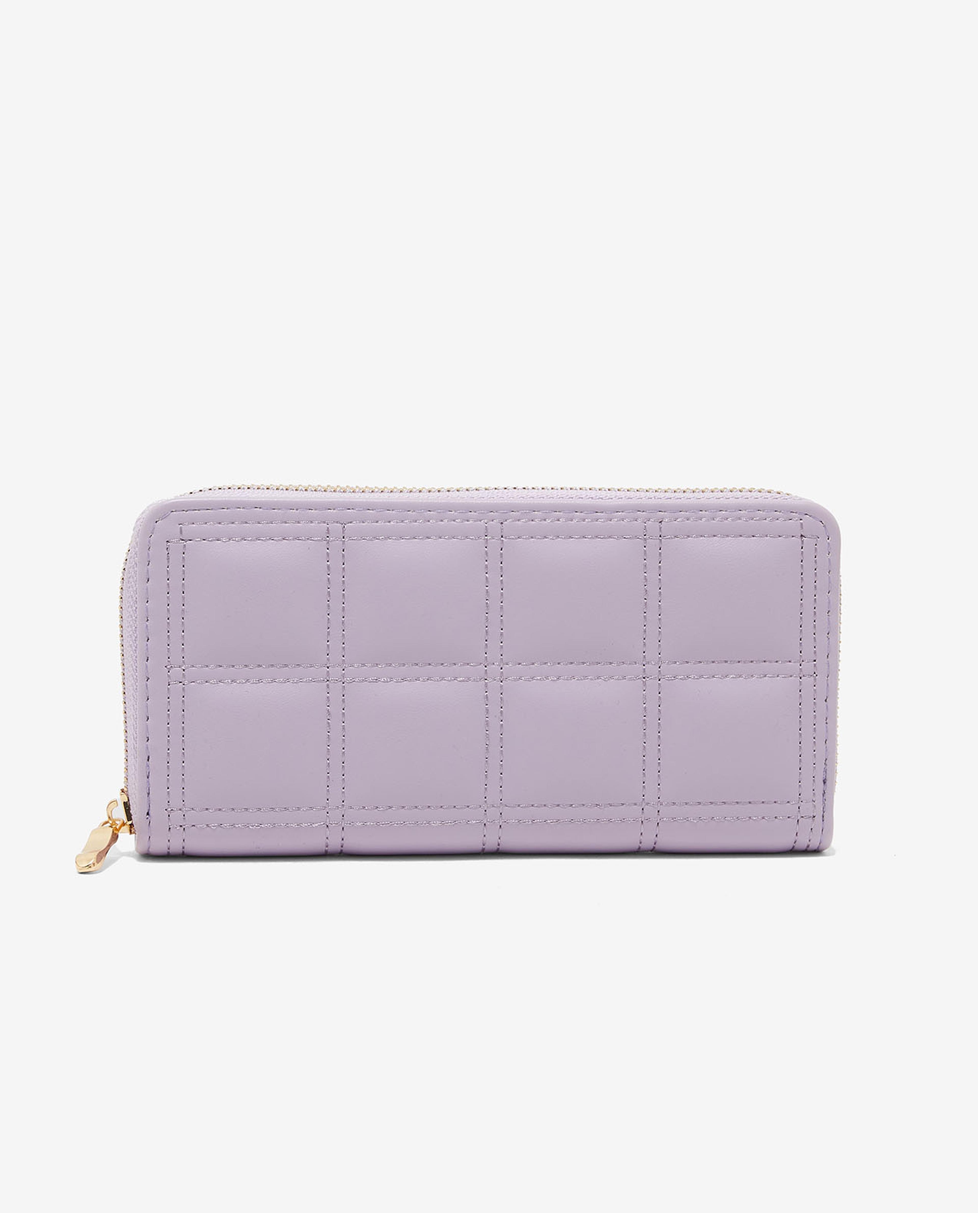 Quilted Wallet with Zippered Closure