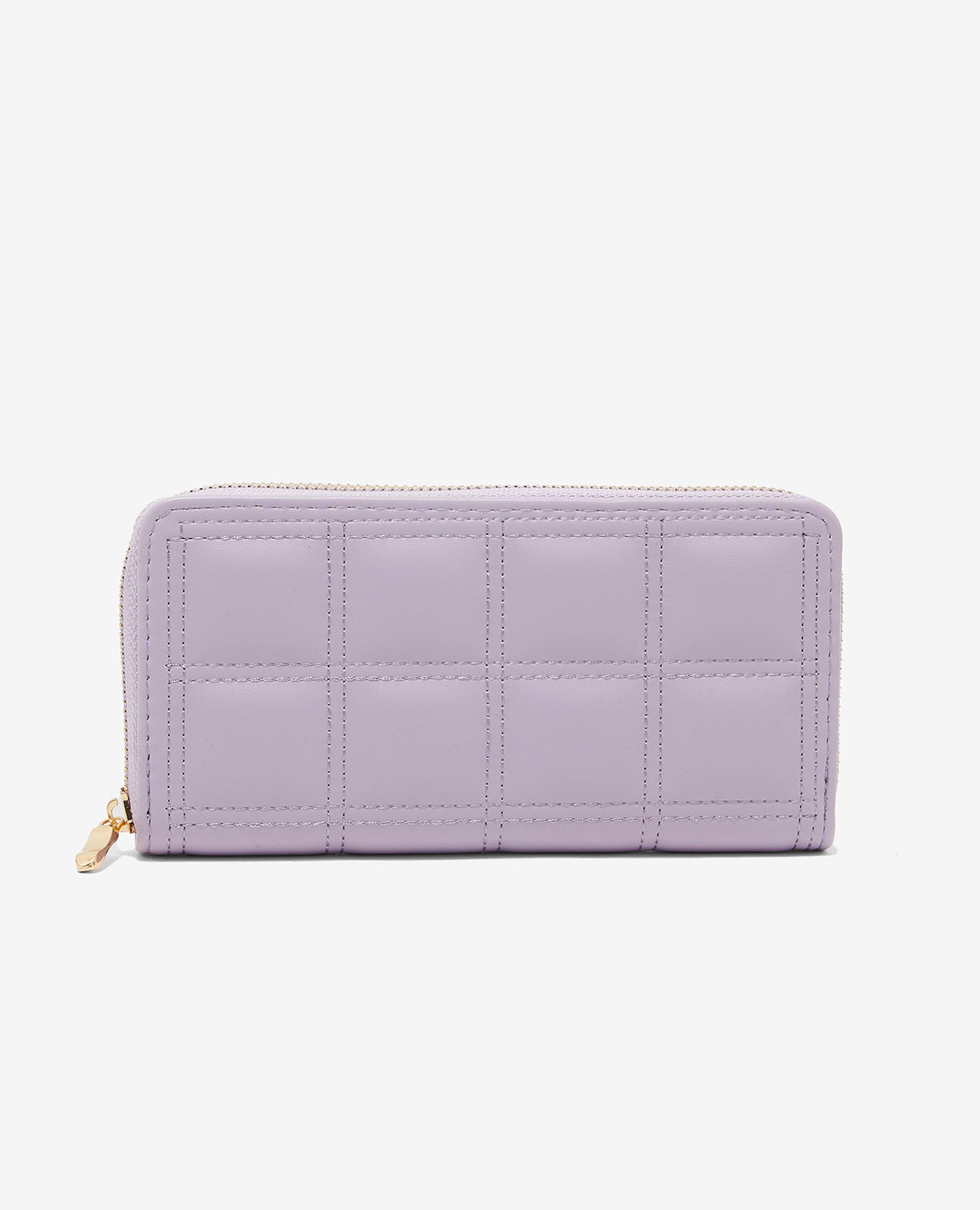 Quilted Wallet with Zippered Closure